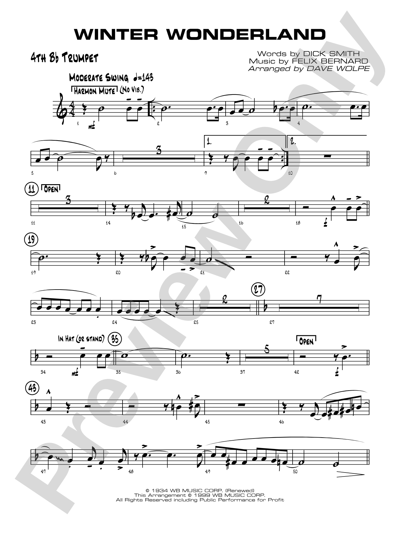 Winter Wonderland: 4th B-flat Trumpet