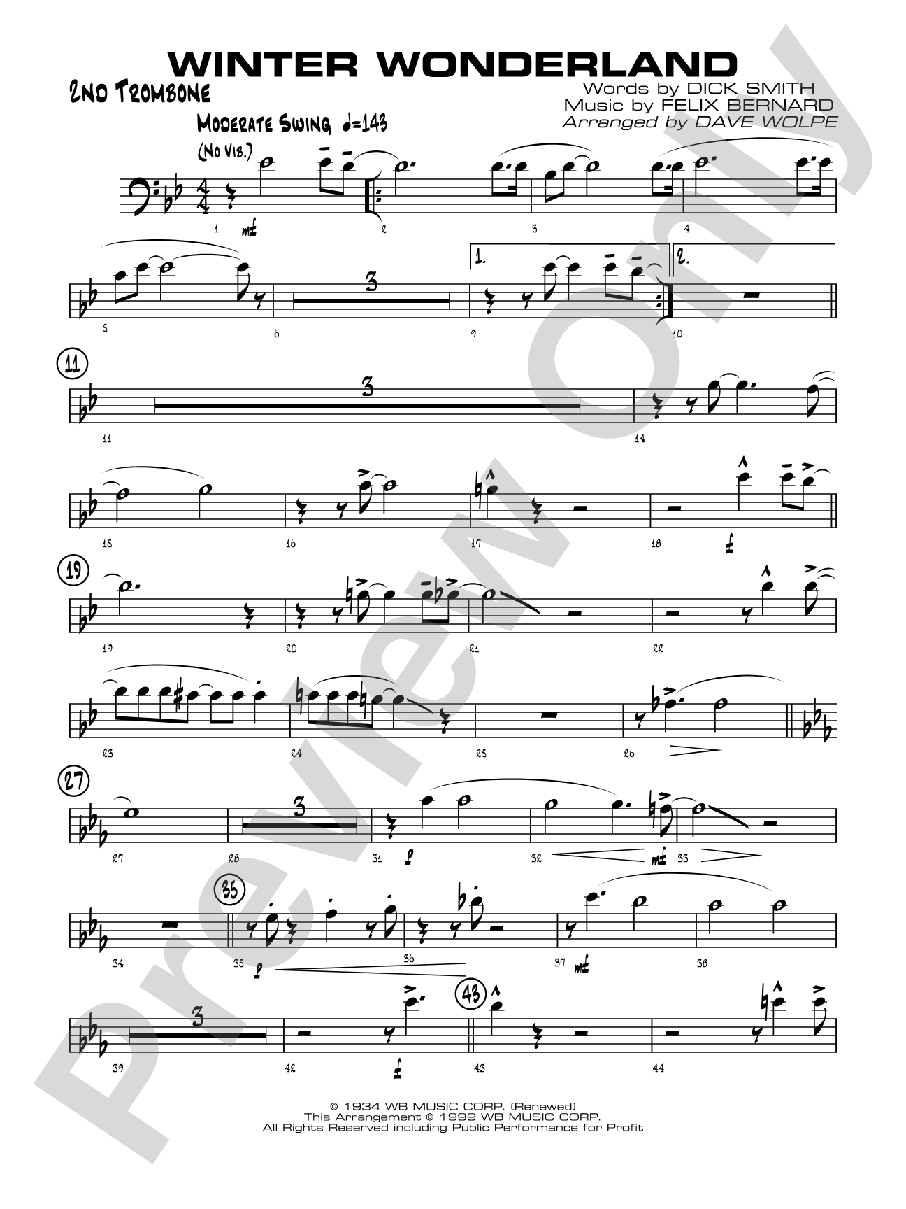 Winter Wonderland: 2nd Trombone