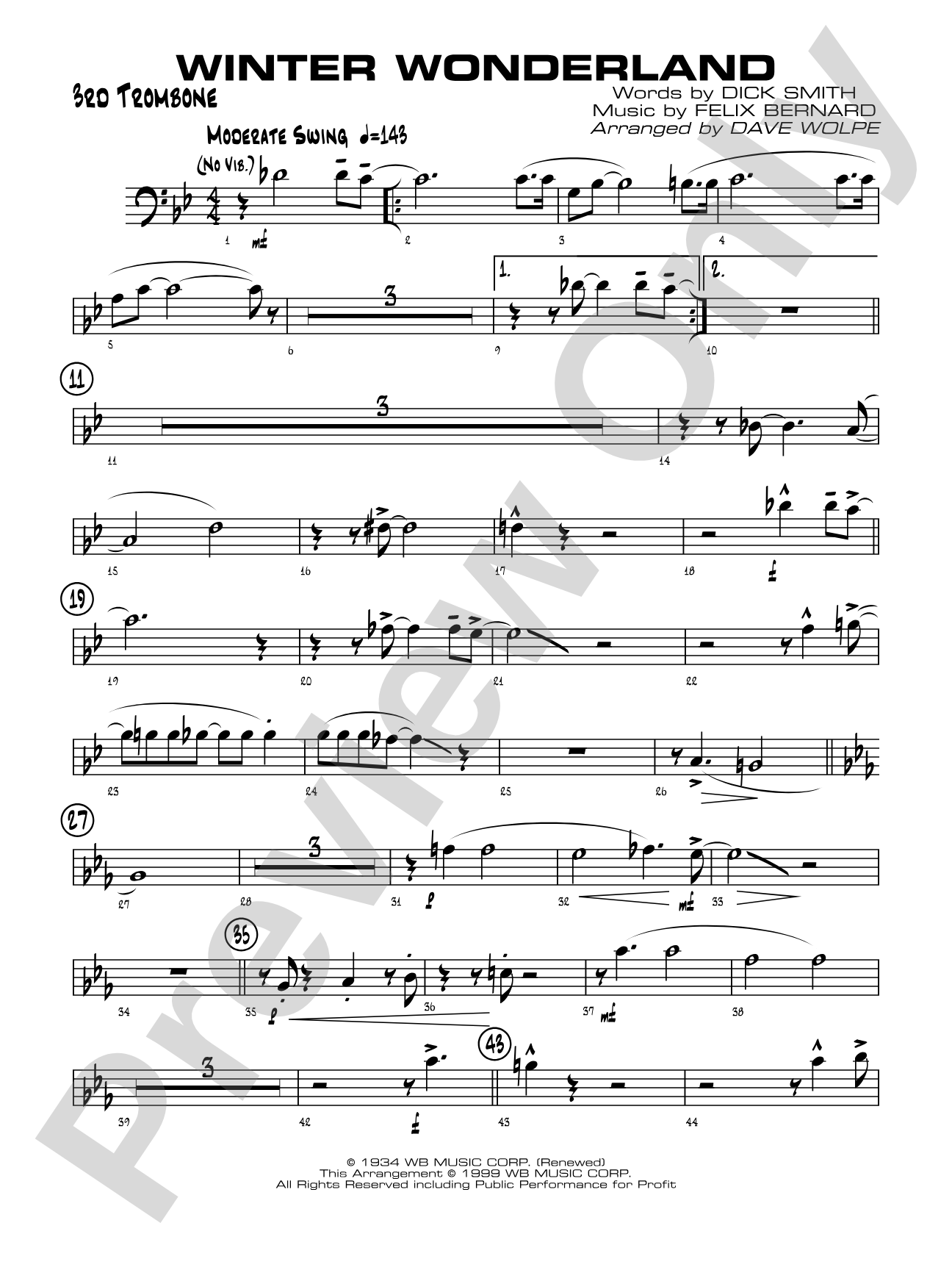 Winter Wonderland: 3rd Trombone