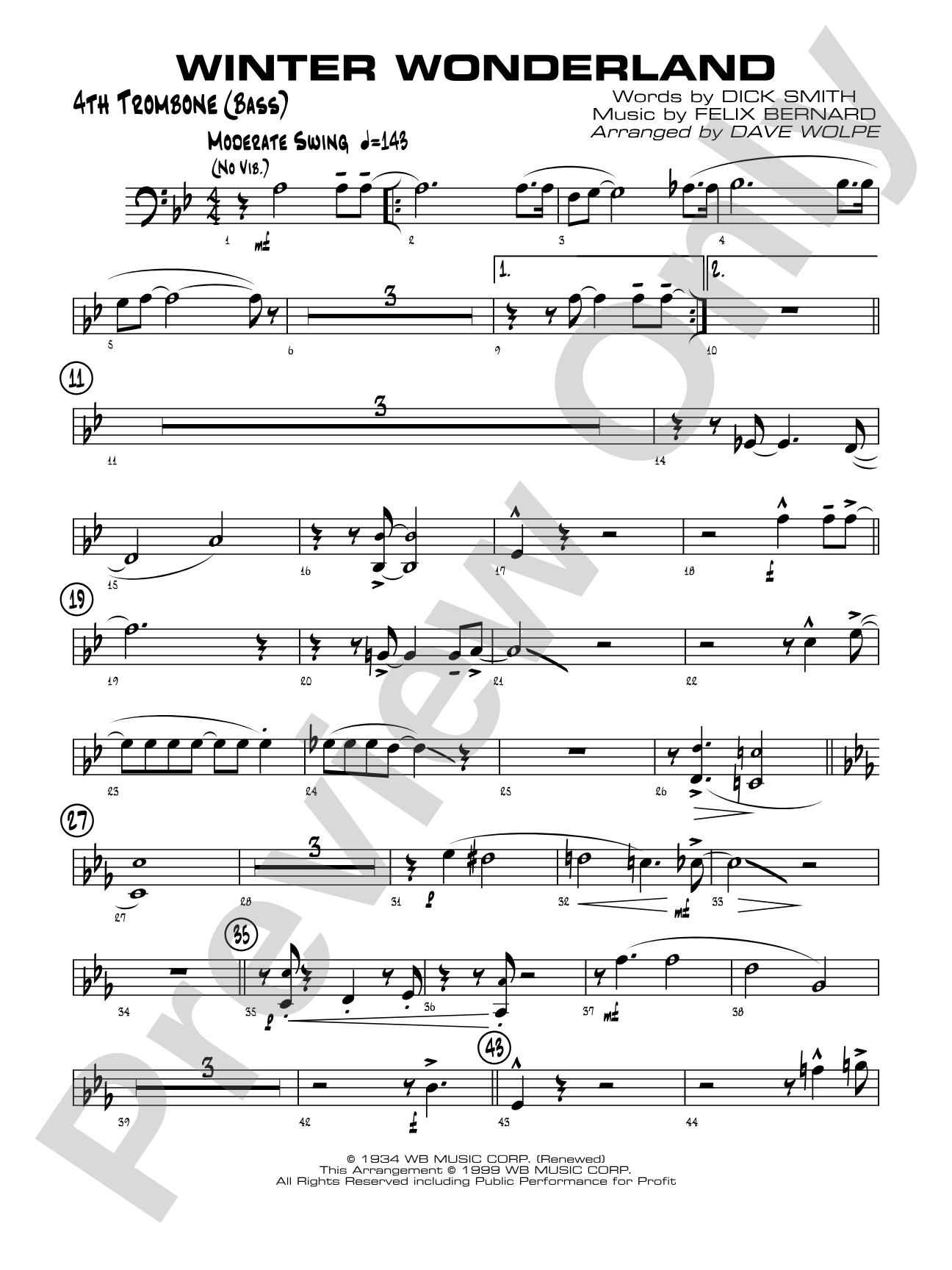 Winter Wonderland: 4th Trombone