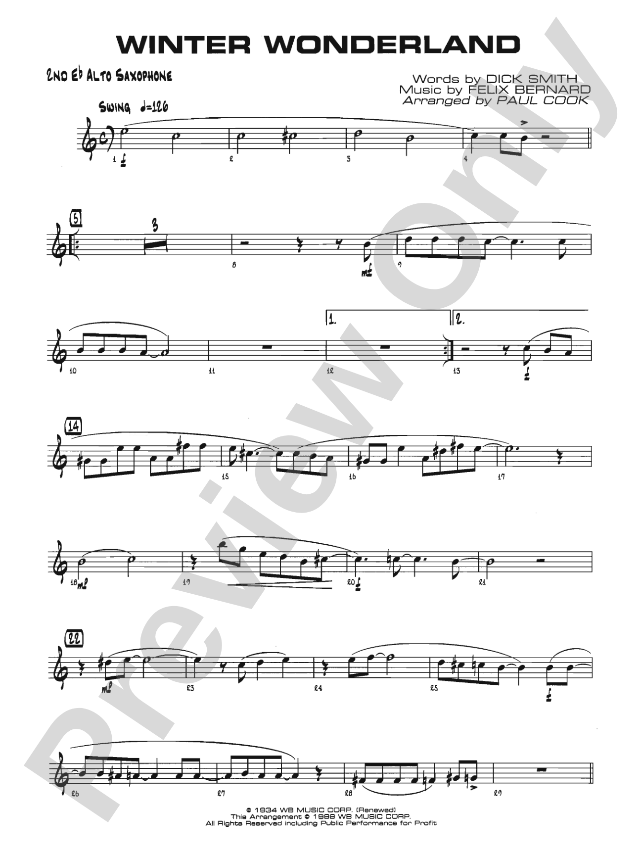 Winter Wonderland: 2nd E-flat Alto Saxophone