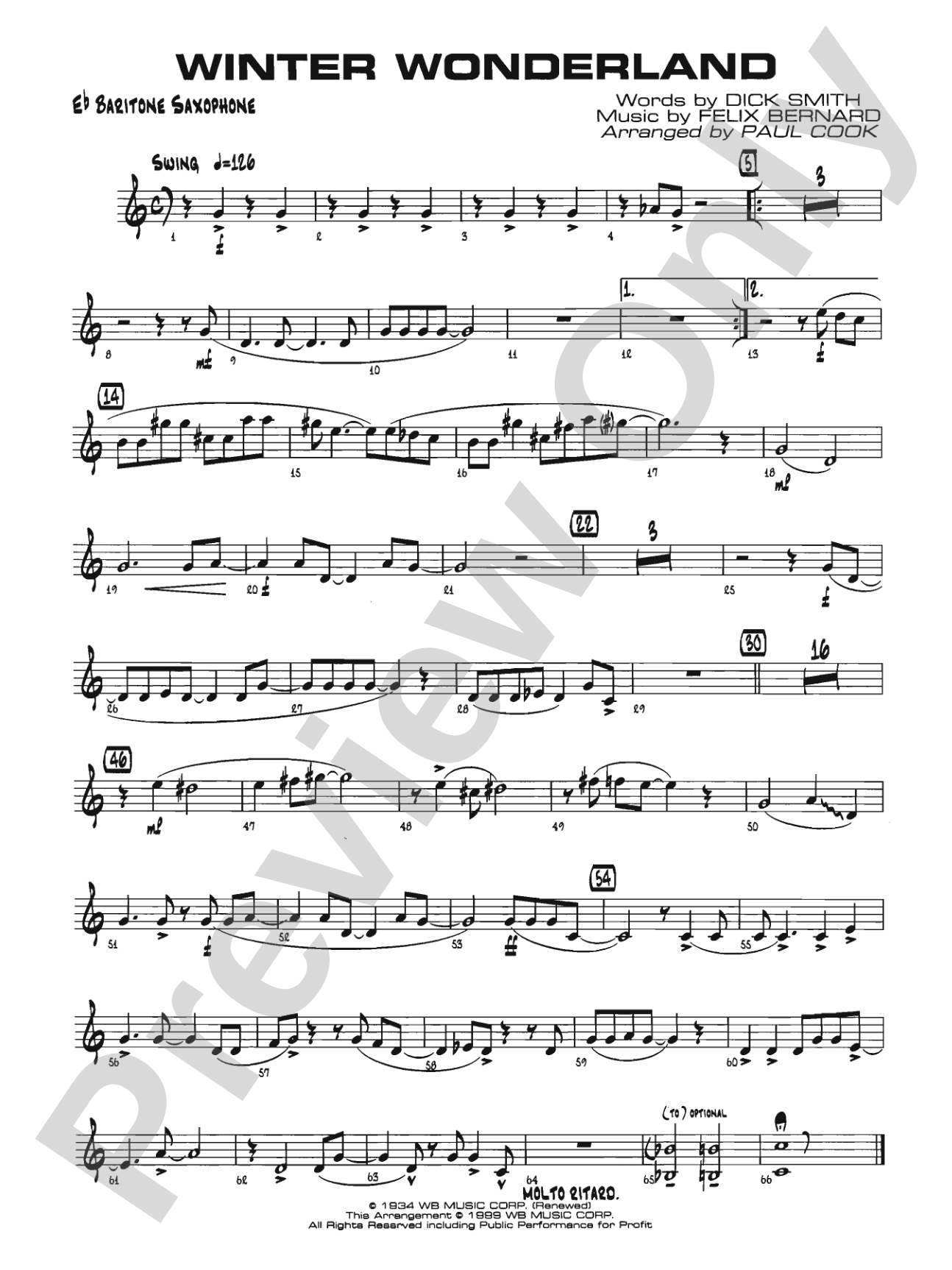 Winter Wonderland: E-flat Baritone Saxophone