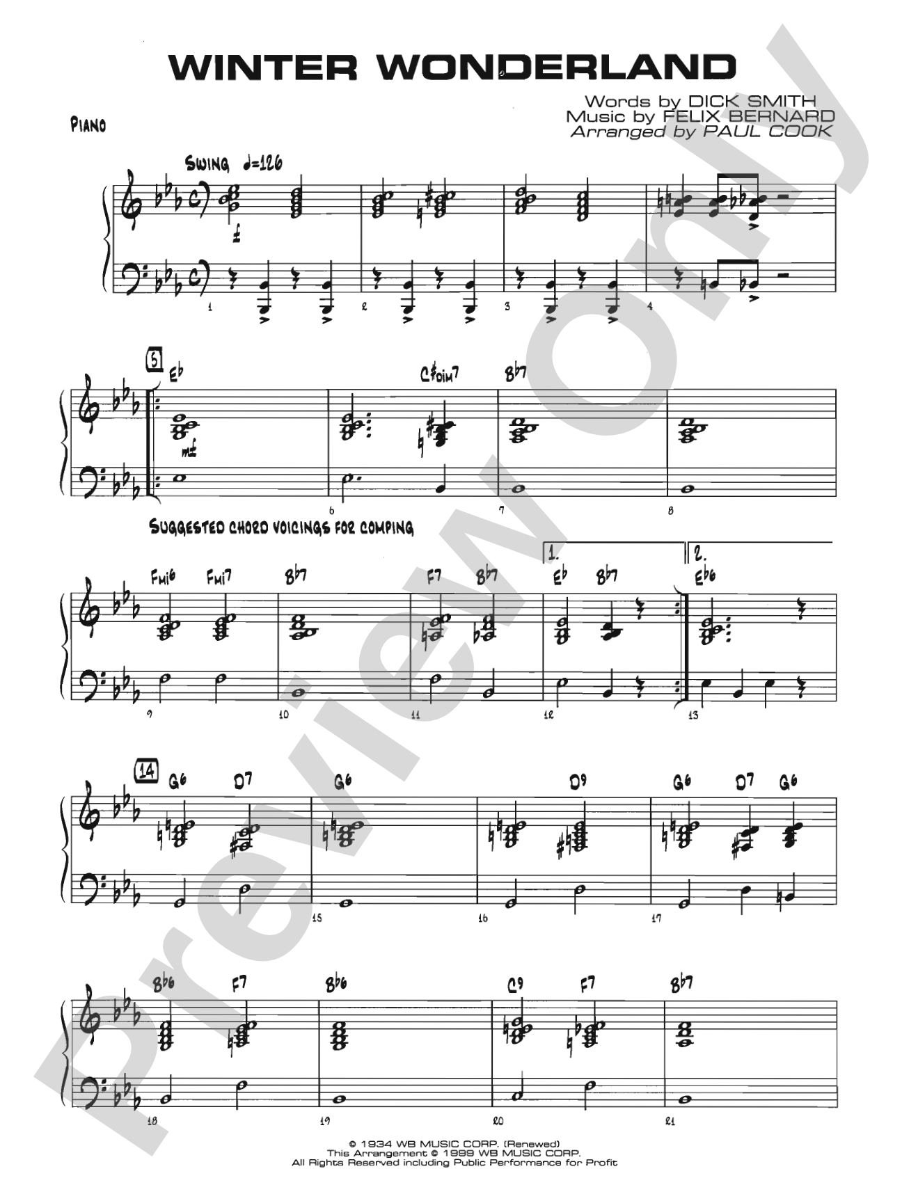 Winter Wonderland: Piano Accompaniment