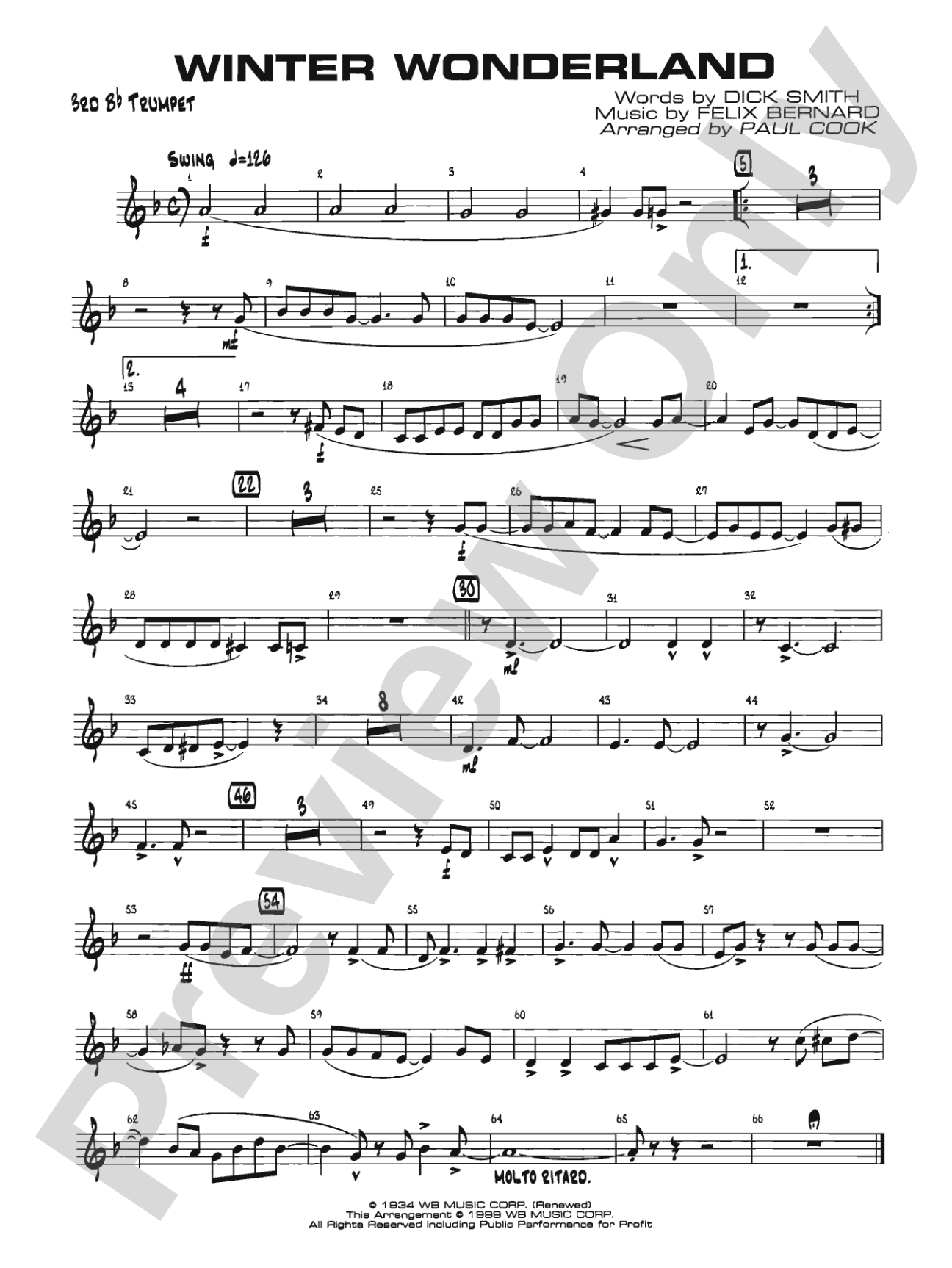 Winter Wonderland: 3rd B-flat Trumpet