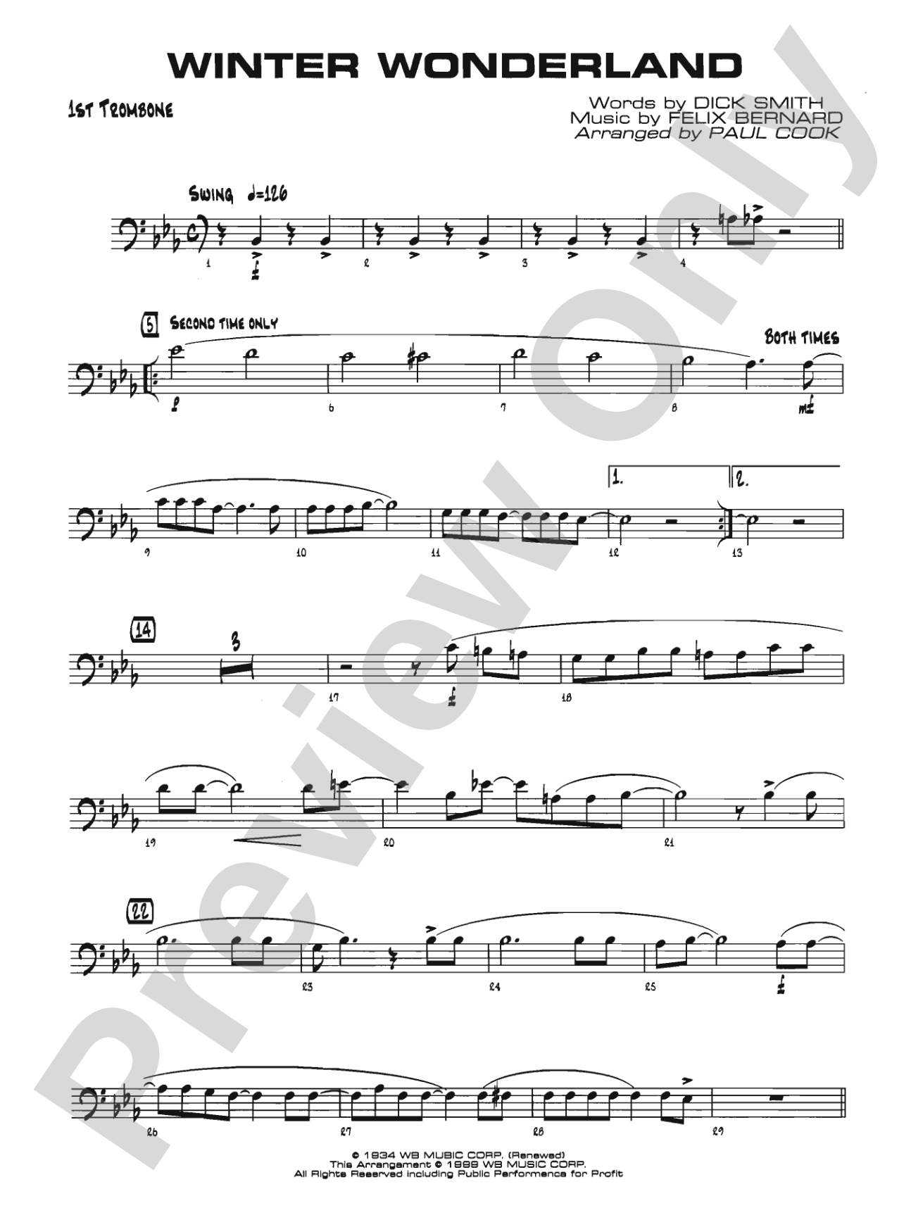 Winter Wonderland: 1st Trombone