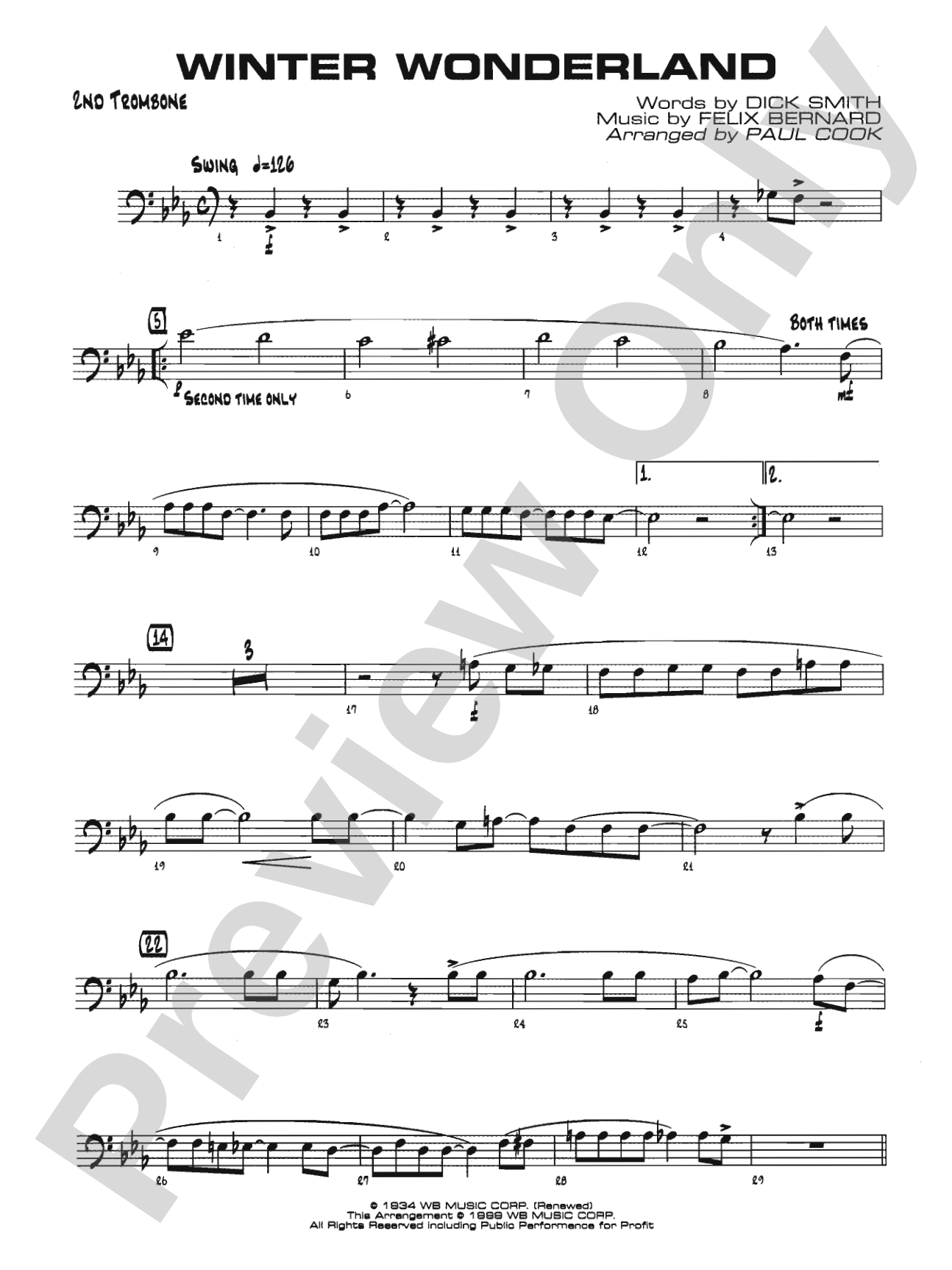 Winter Wonderland: 2nd Trombone