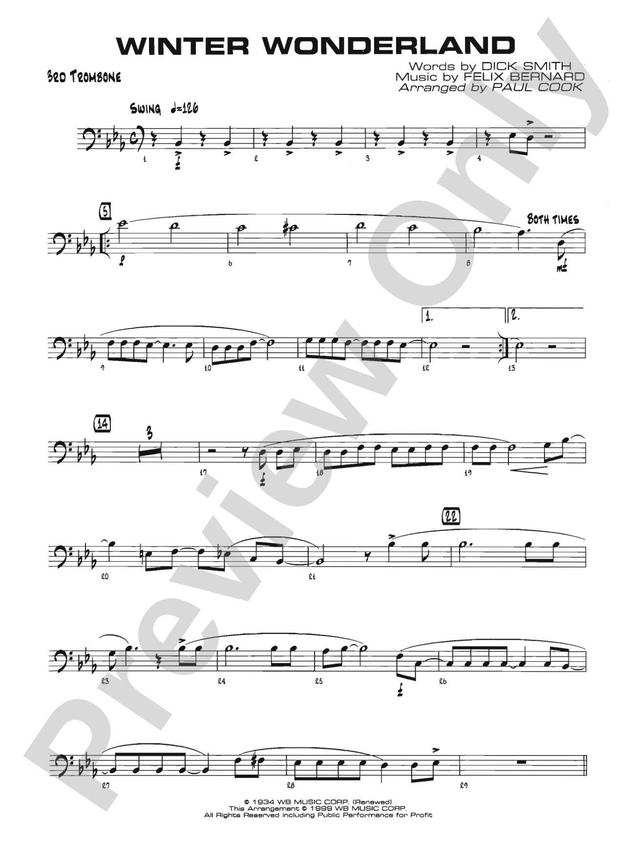 Winter Wonderland: 3rd Trombone