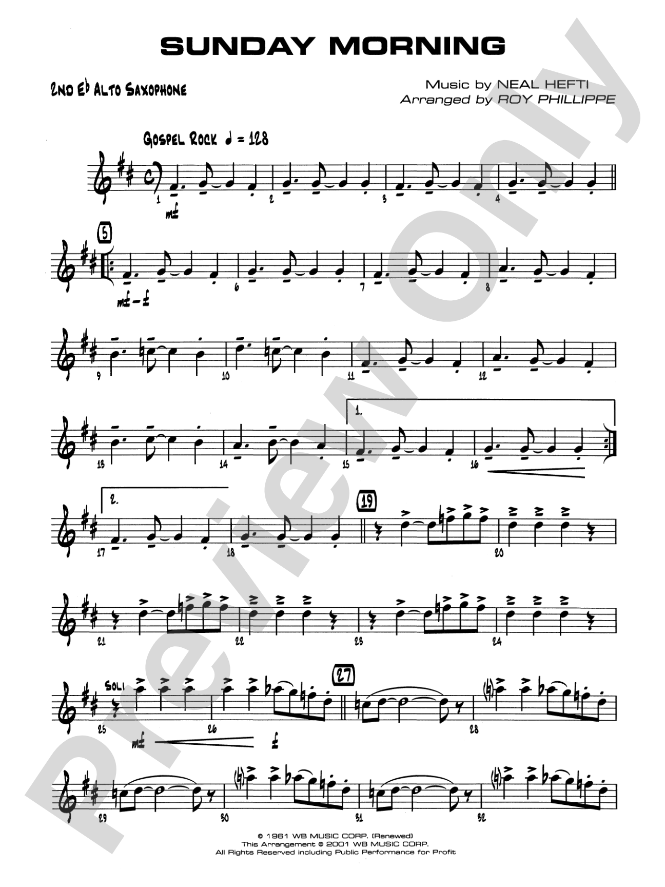 Sunday Morning: 2nd E-flat Alto Saxophone