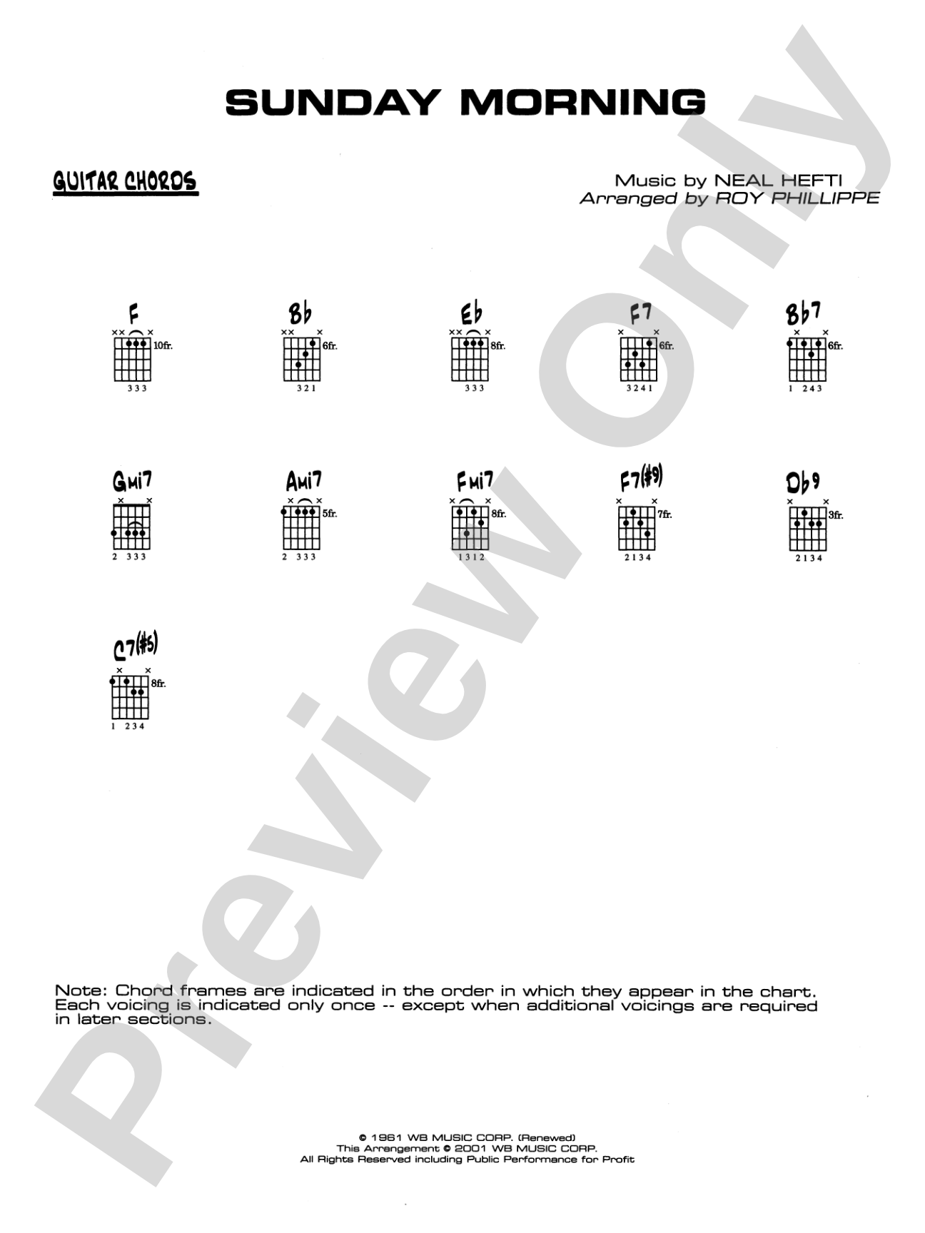 Sunday Morning: Guitar Chords