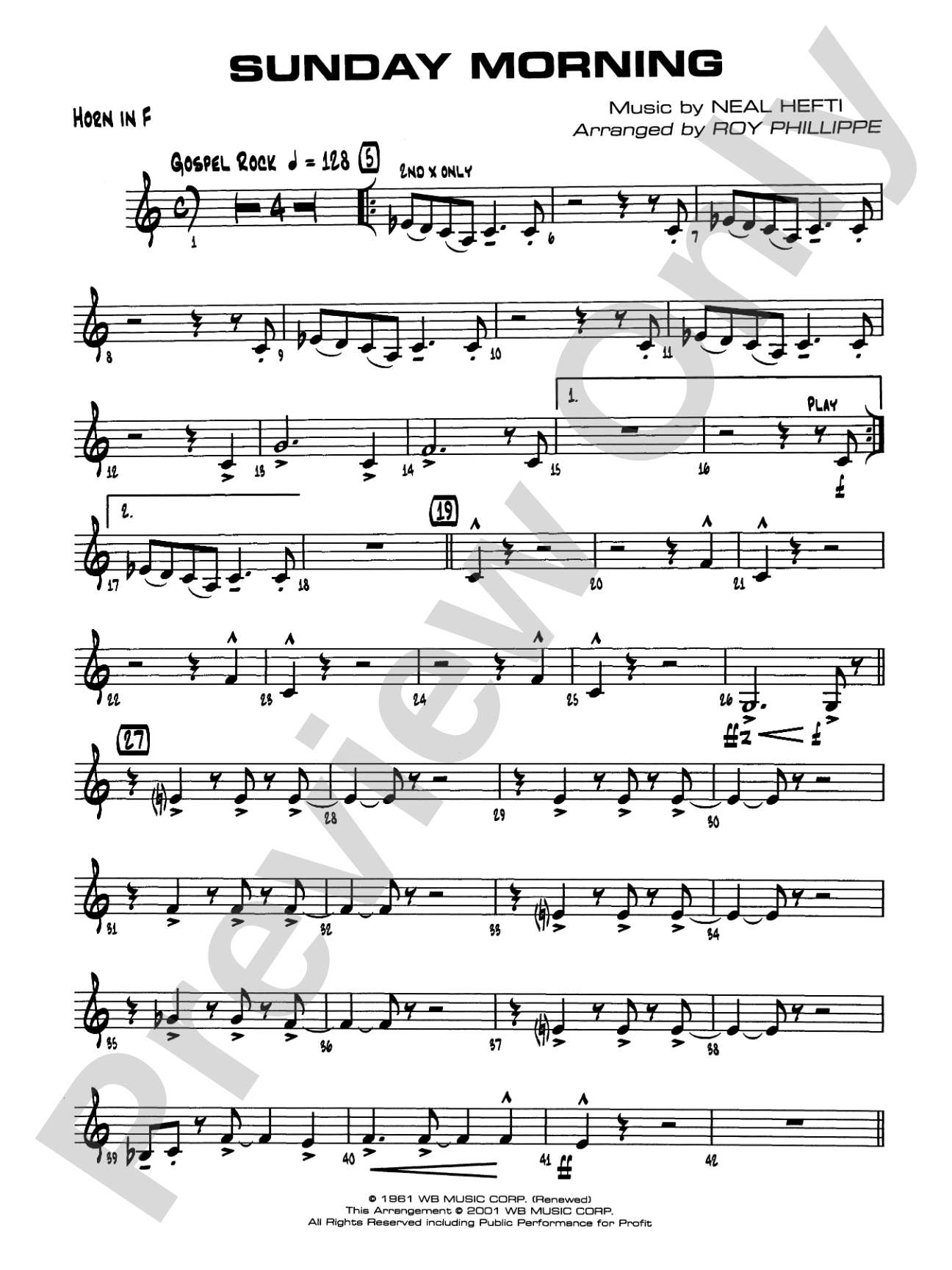 Sunday Morning: 1st F Horn