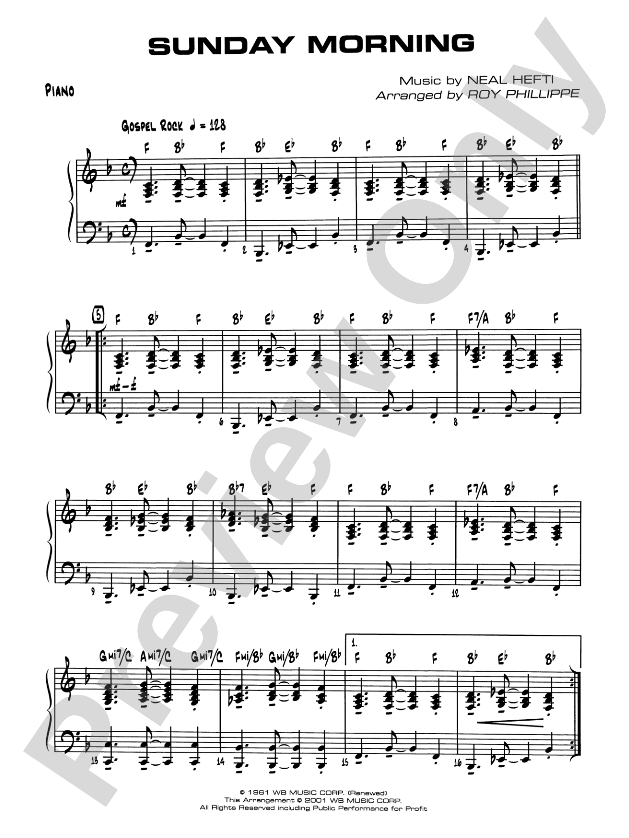 Sunday Morning: Piano Accompaniment