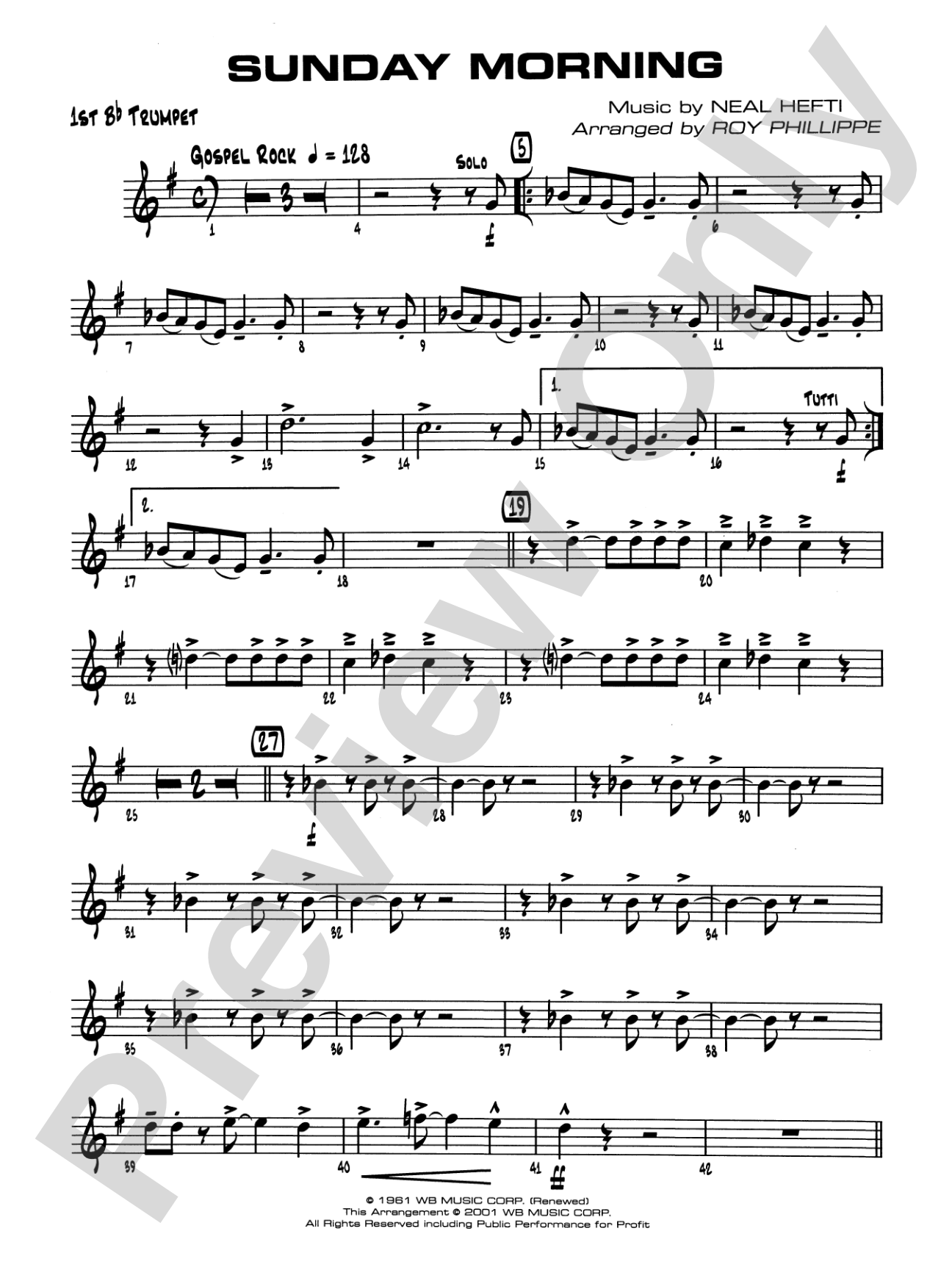 Sunday Morning: 1st B-flat Trumpet