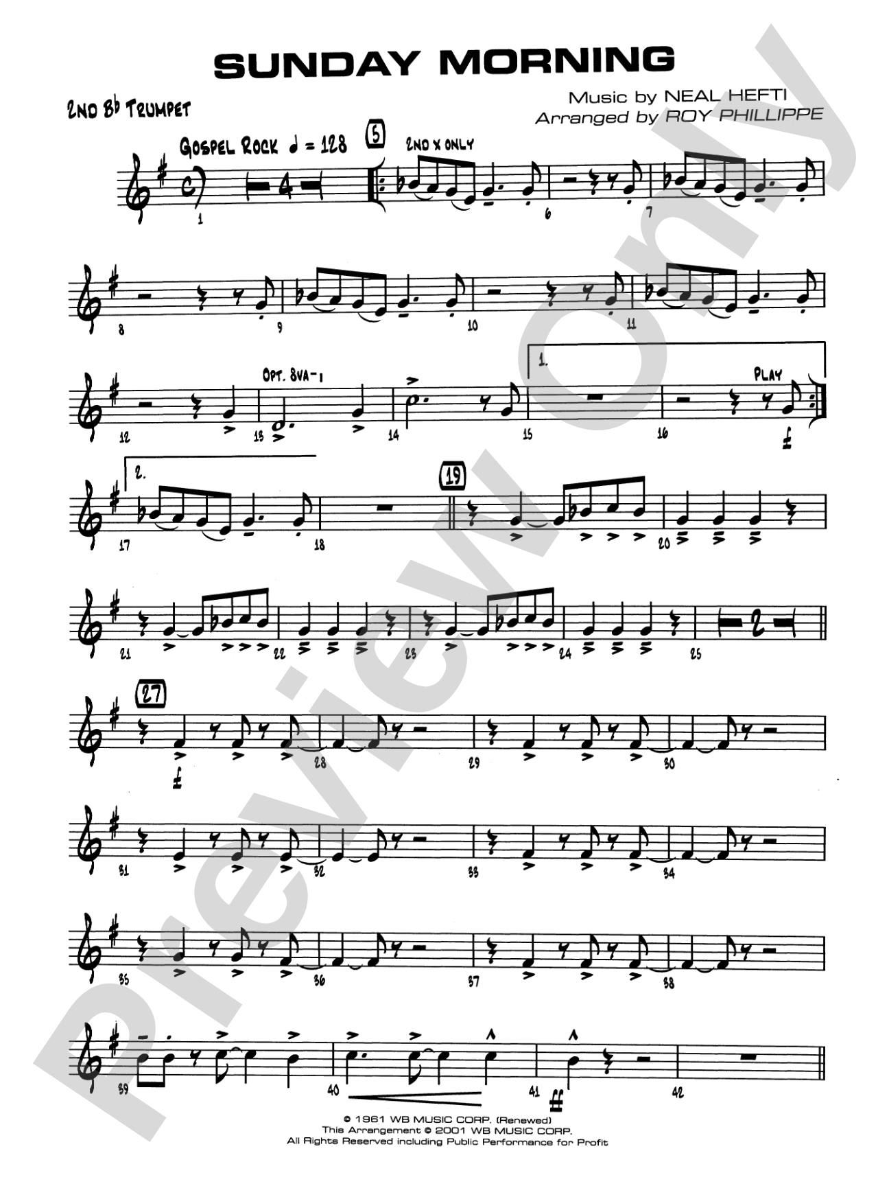 Sunday Morning: 2nd B-flat Trumpet
