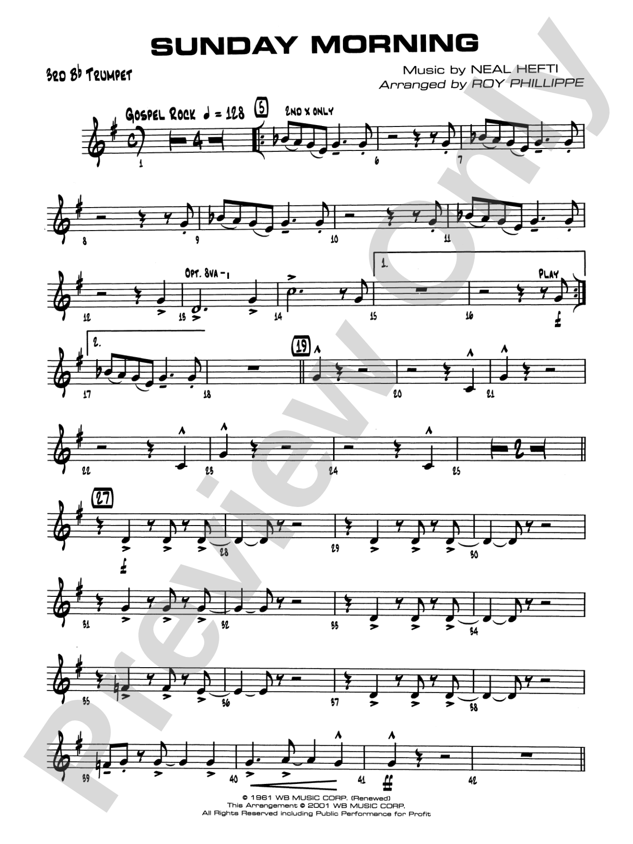Sunday Morning: 3rd B-flat Trumpet