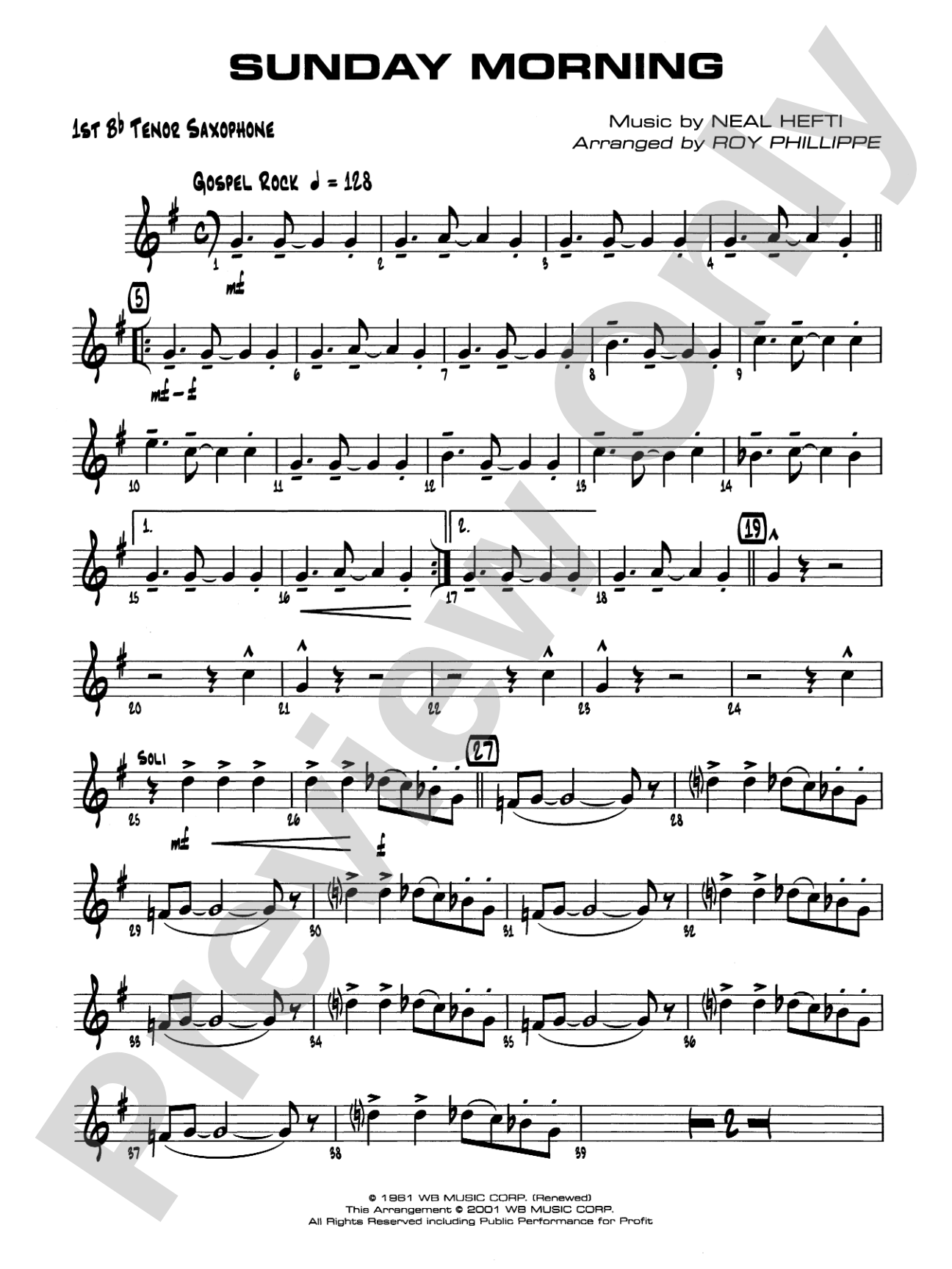 Sunday Morning: B-flat Tenor Saxophone