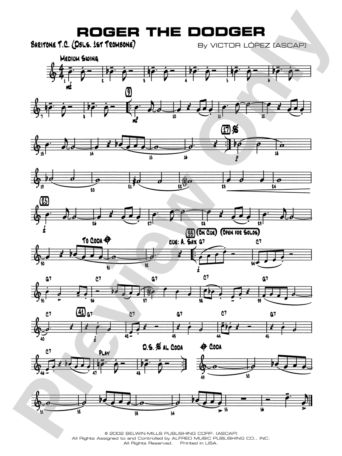 Roger the Dodger: Baritone T.C.