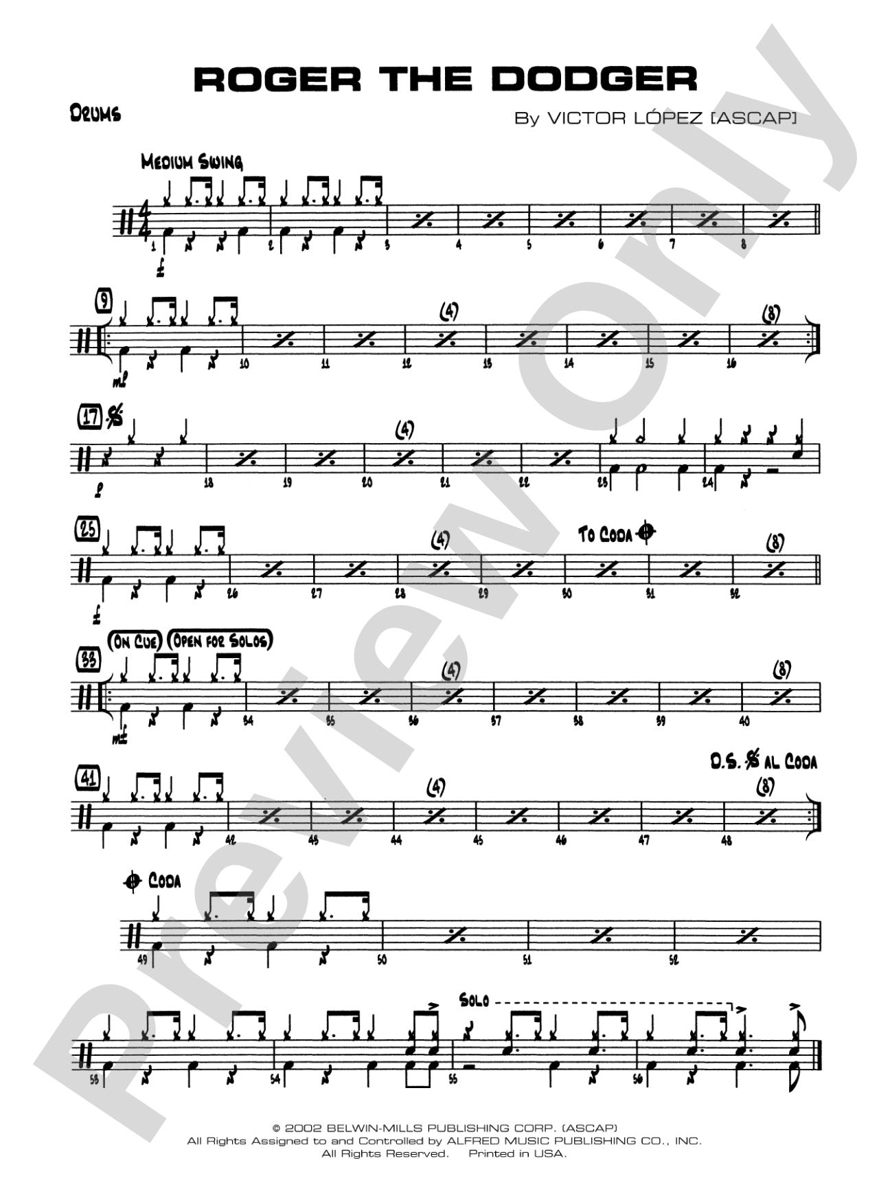 Roger the Dodger: Drums
