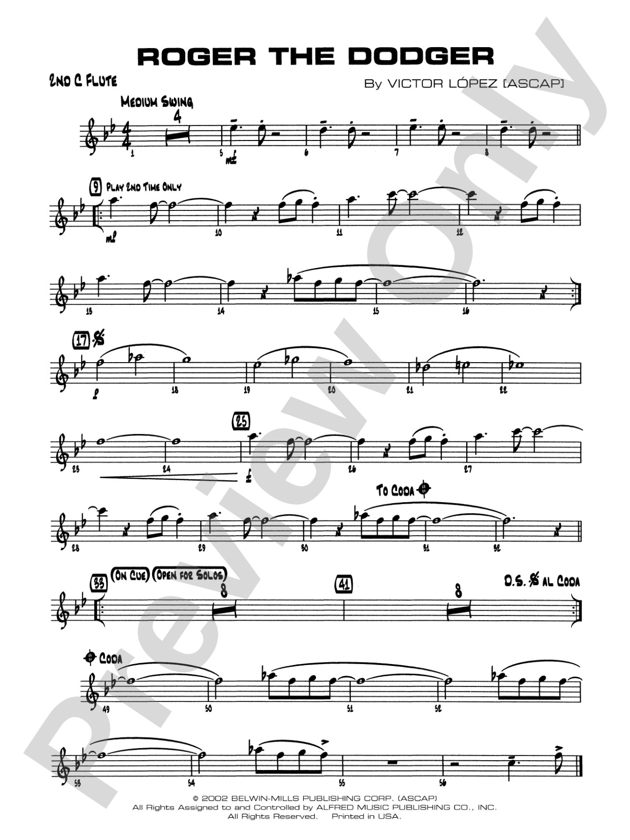 Roger the Dodger: 2nd Flute