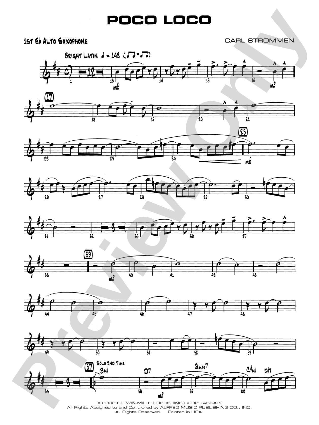 Poco Loco: E-flat Alto Saxophone