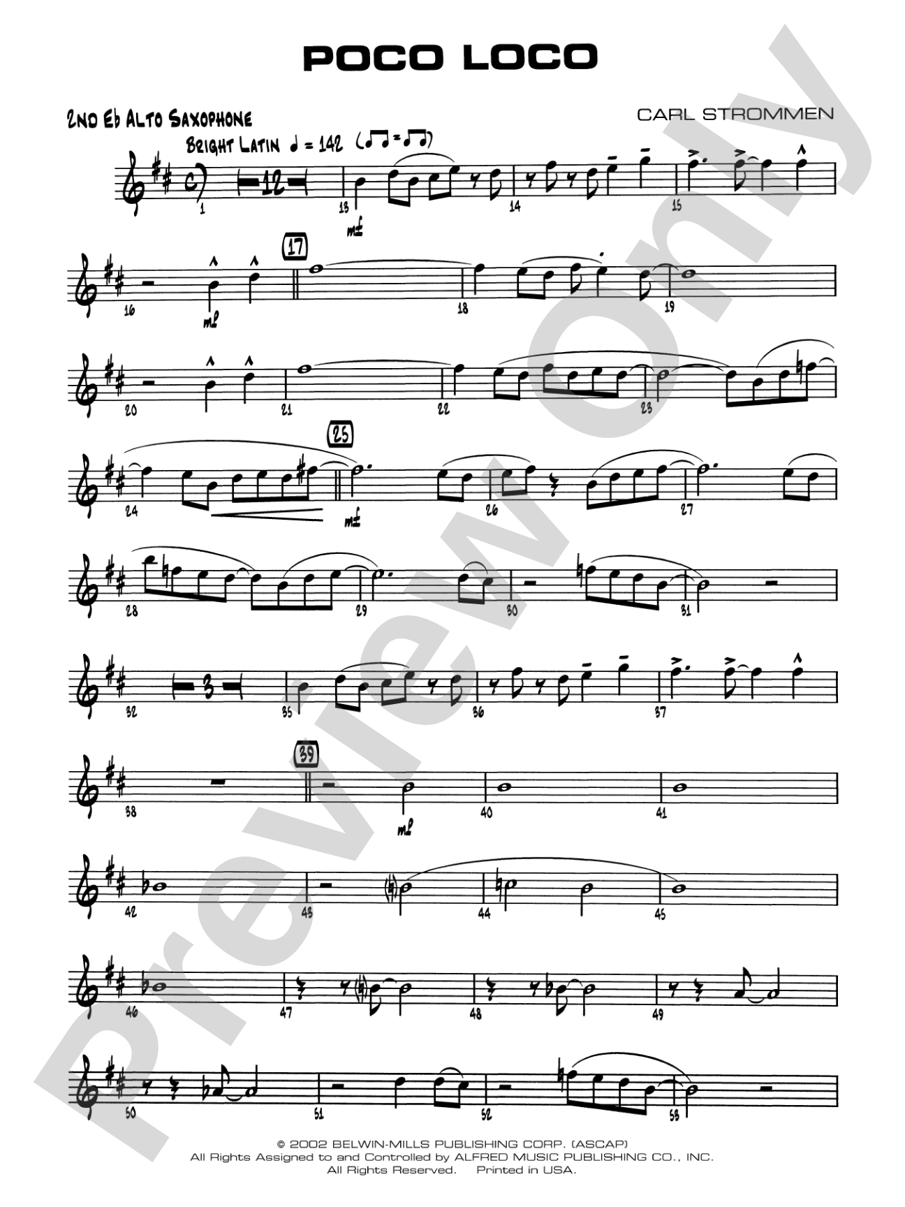 Poco Loco: 2nd E-flat Alto Saxophone