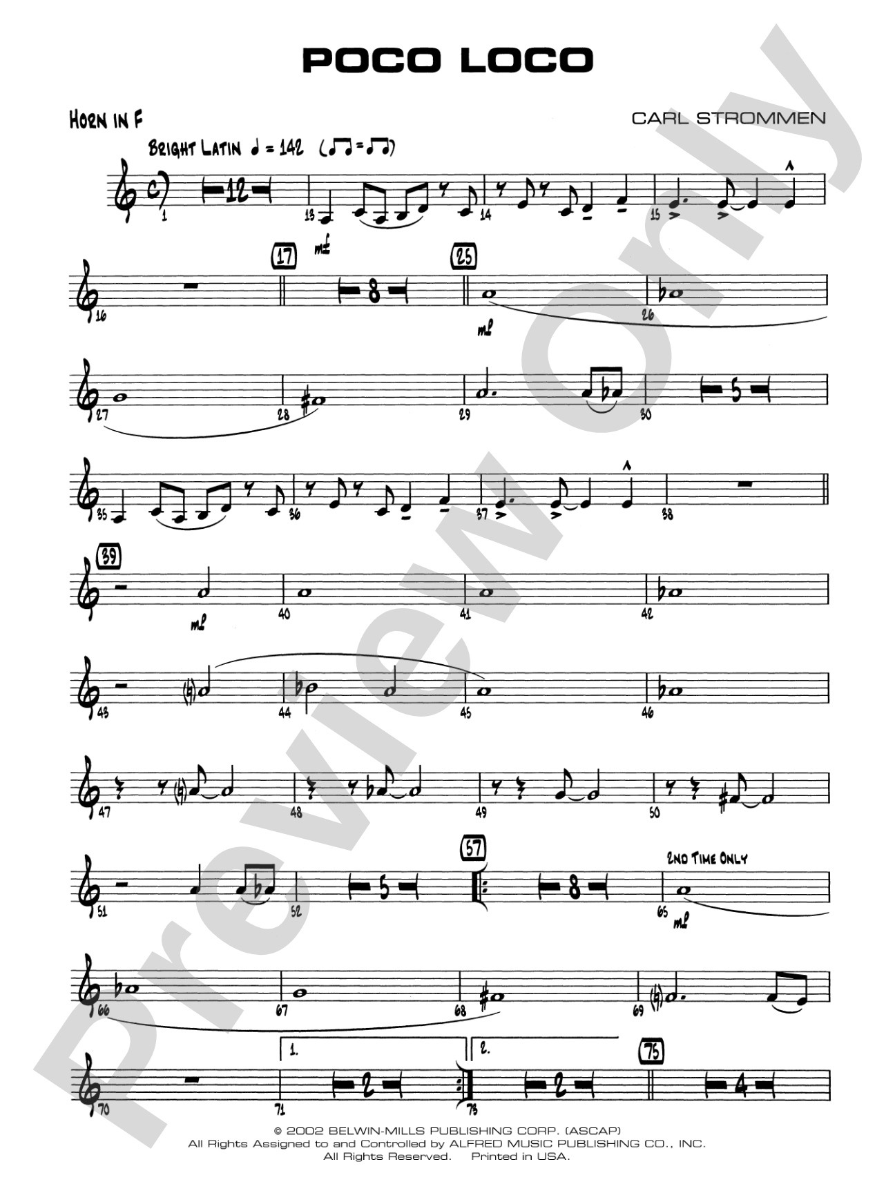 Poco Loco: 1st F Horn
