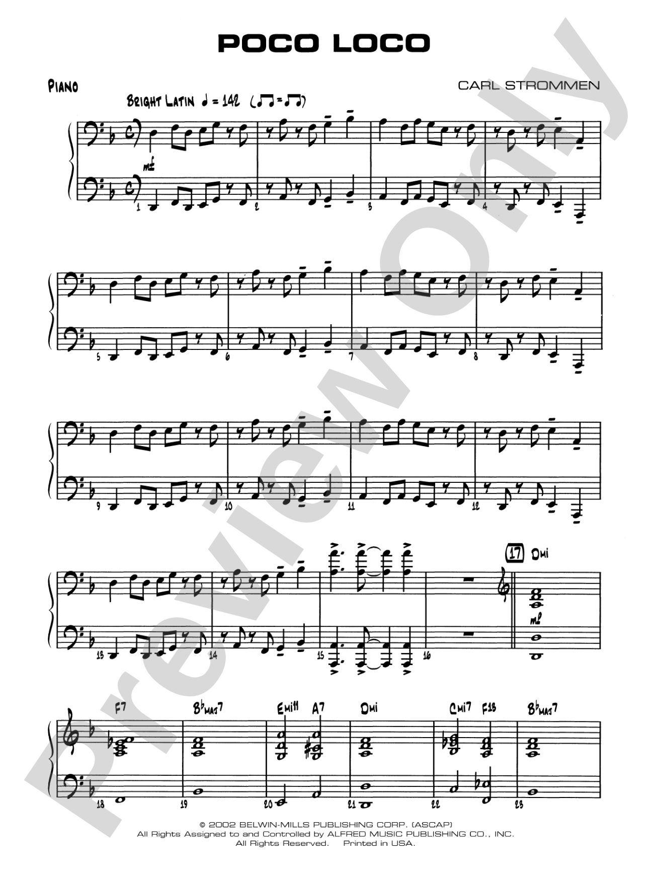 Poco Loco: Piano Accompaniment