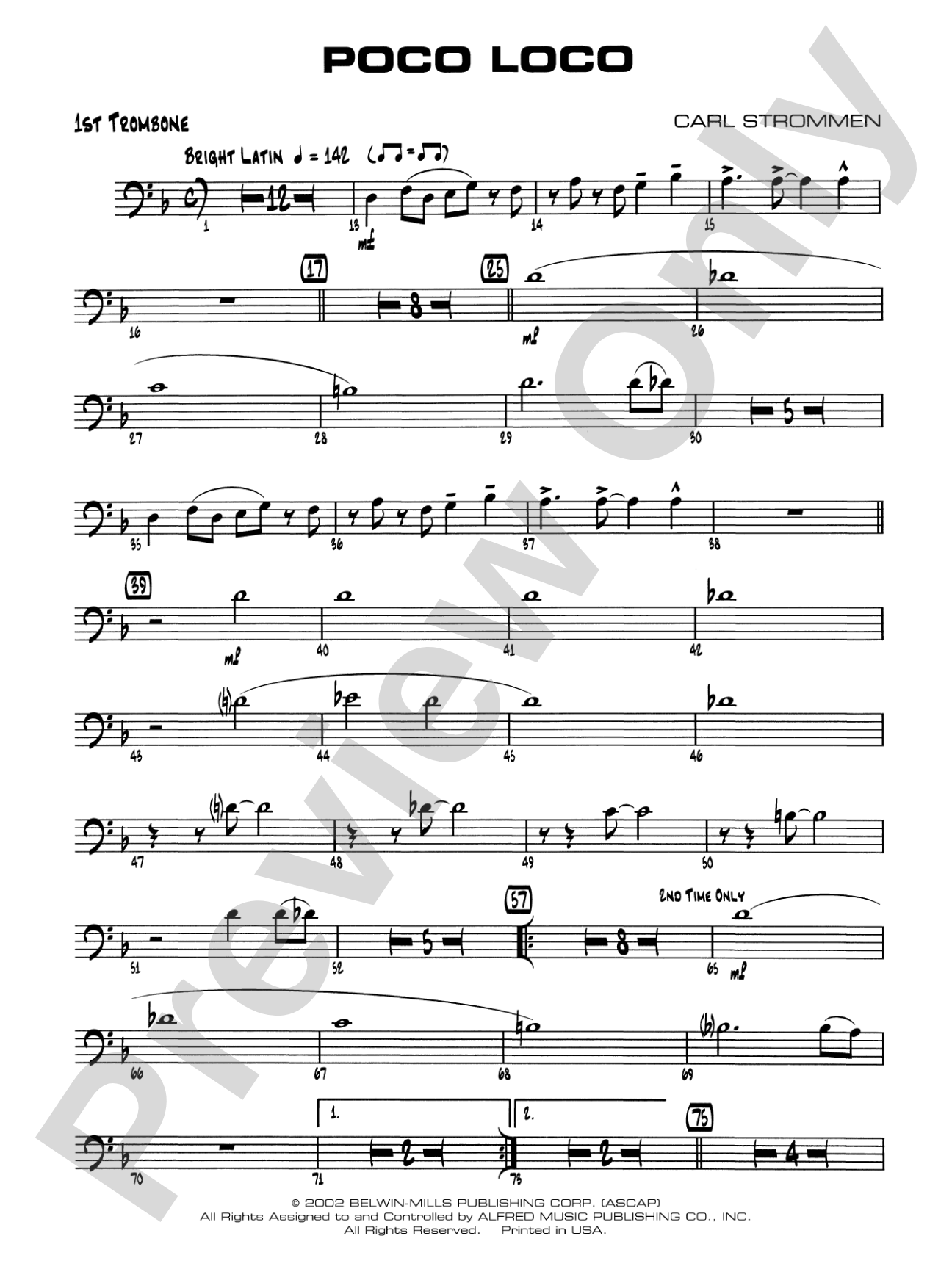 Poco Loco: 1st Trombone