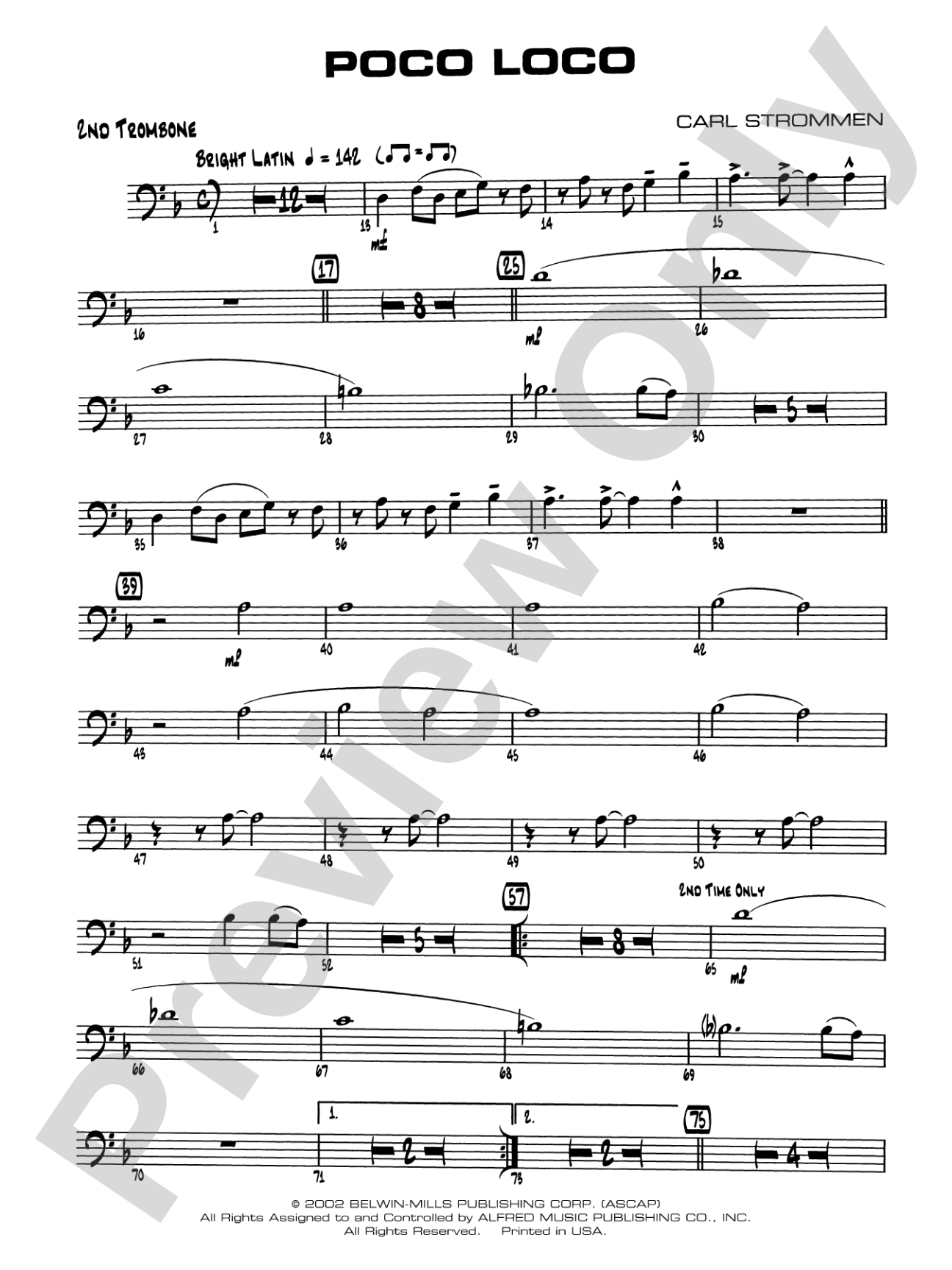 Poco Loco: 2nd Trombone