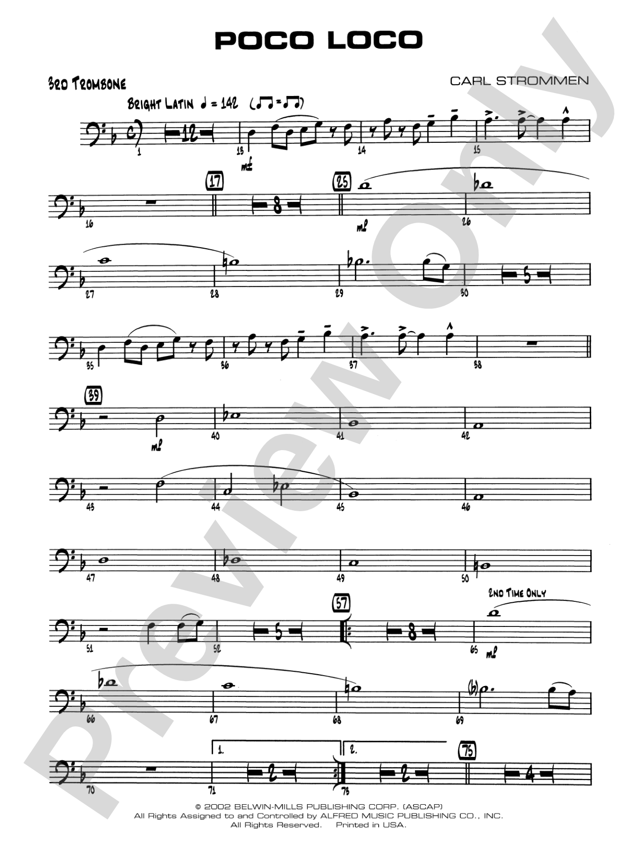 Poco Loco: 3rd Trombone