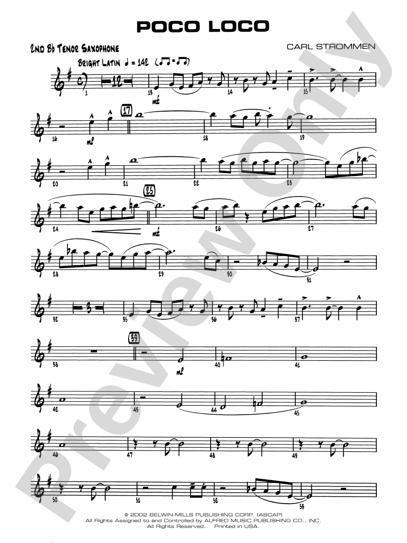 Poco Loco: 2nd B-flat Tenor Saxophone