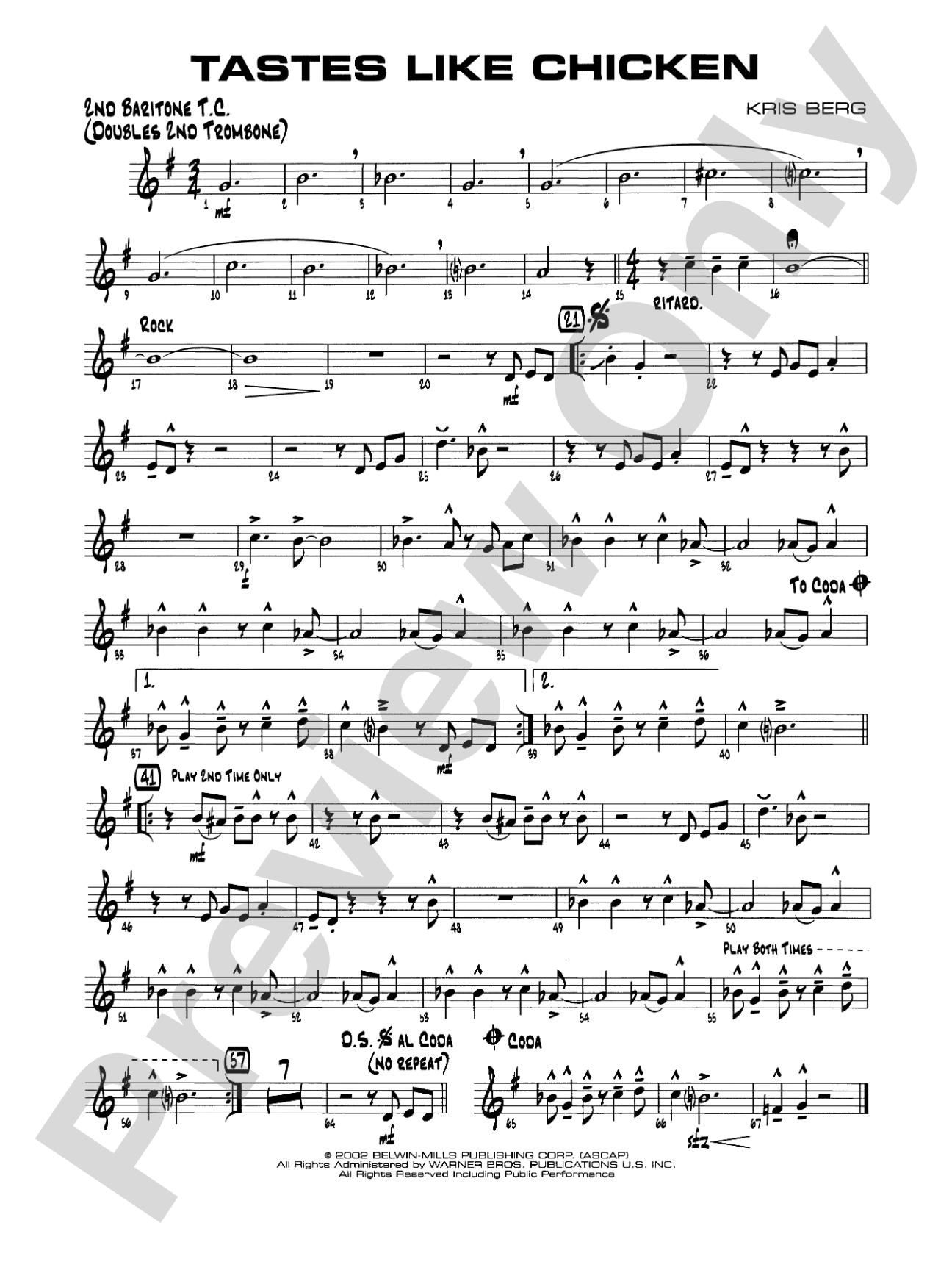 Tastes Like Chicken: 2nd Baritone T.C.