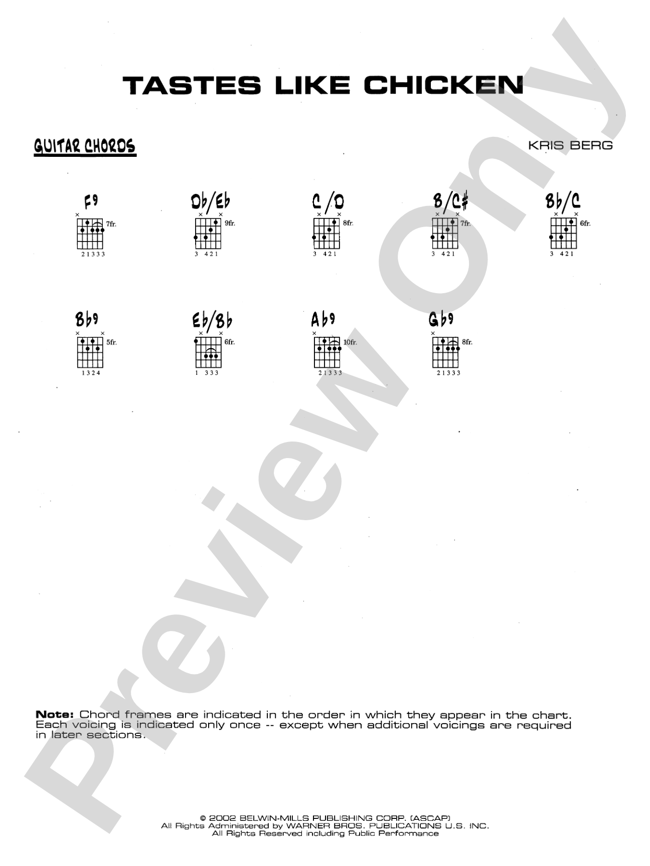 Tastes Like Chicken: Guitar Chords