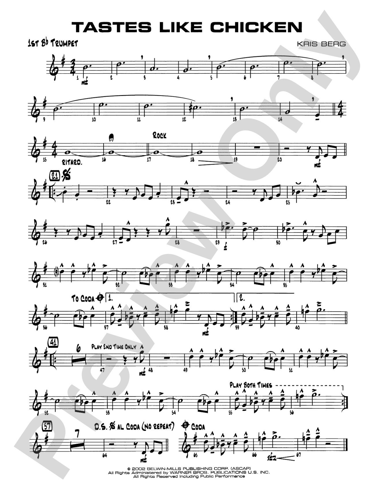 Tastes Like Chicken: 1st B-flat Trumpet