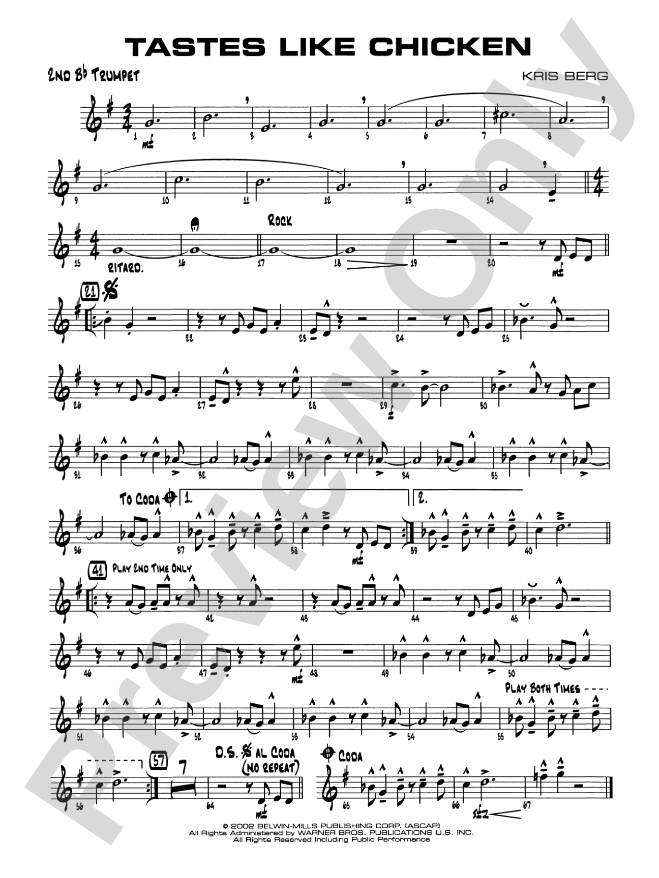 Tastes Like Chicken: 2nd B-flat Trumpet