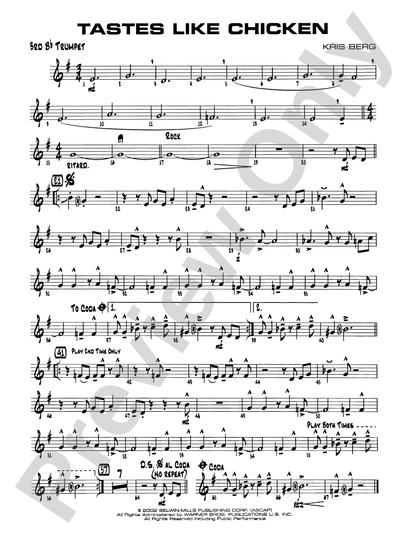 Tastes Like Chicken: 3rd B-flat Trumpet