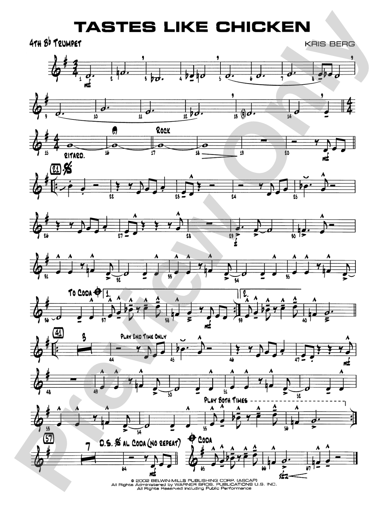 Tastes Like Chicken: 4th B-flat Trumpet