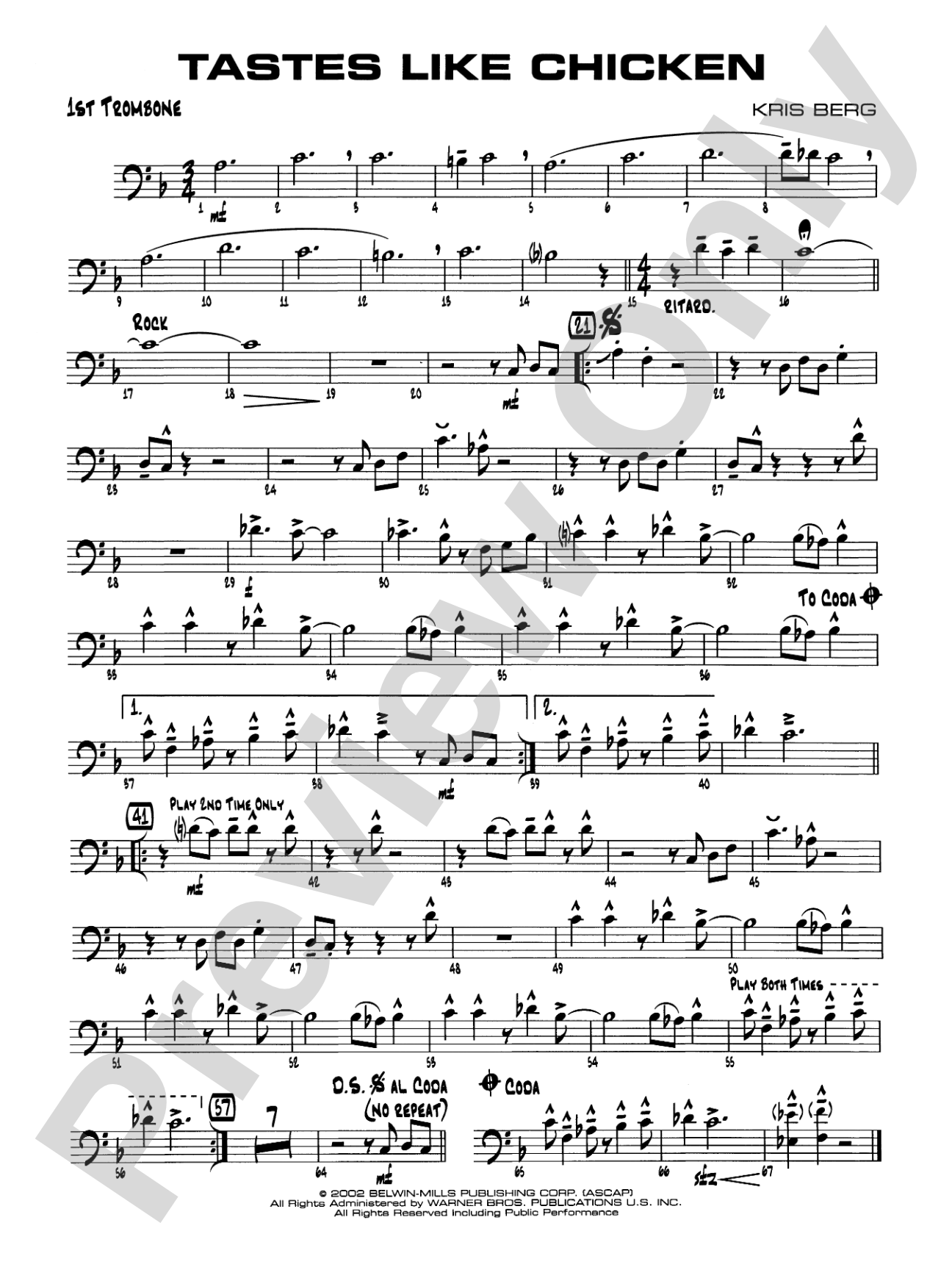 Tastes Like Chicken: 1st Trombone