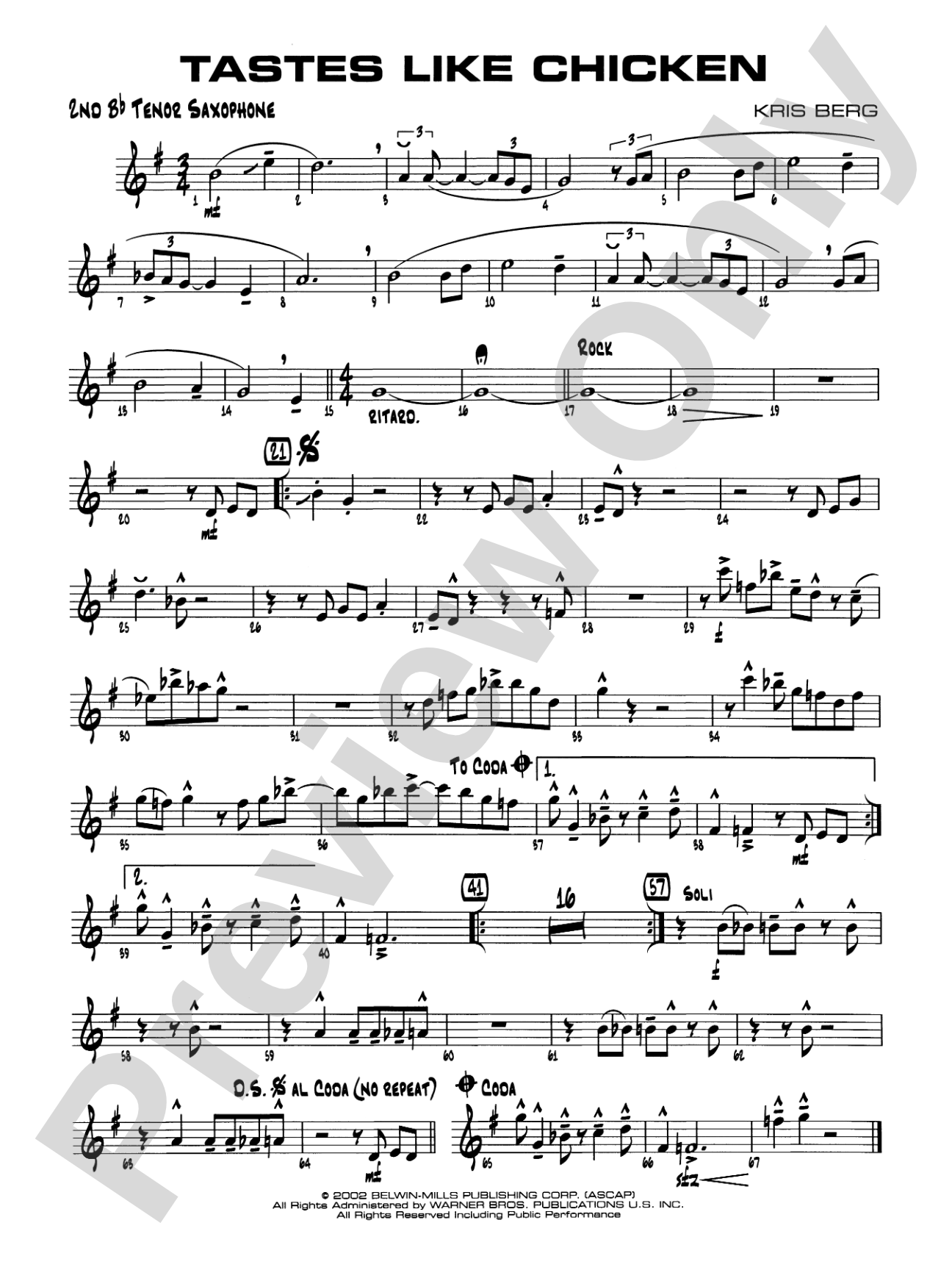 Tastes Like Chicken: 2nd B-flat Tenor Saxophone