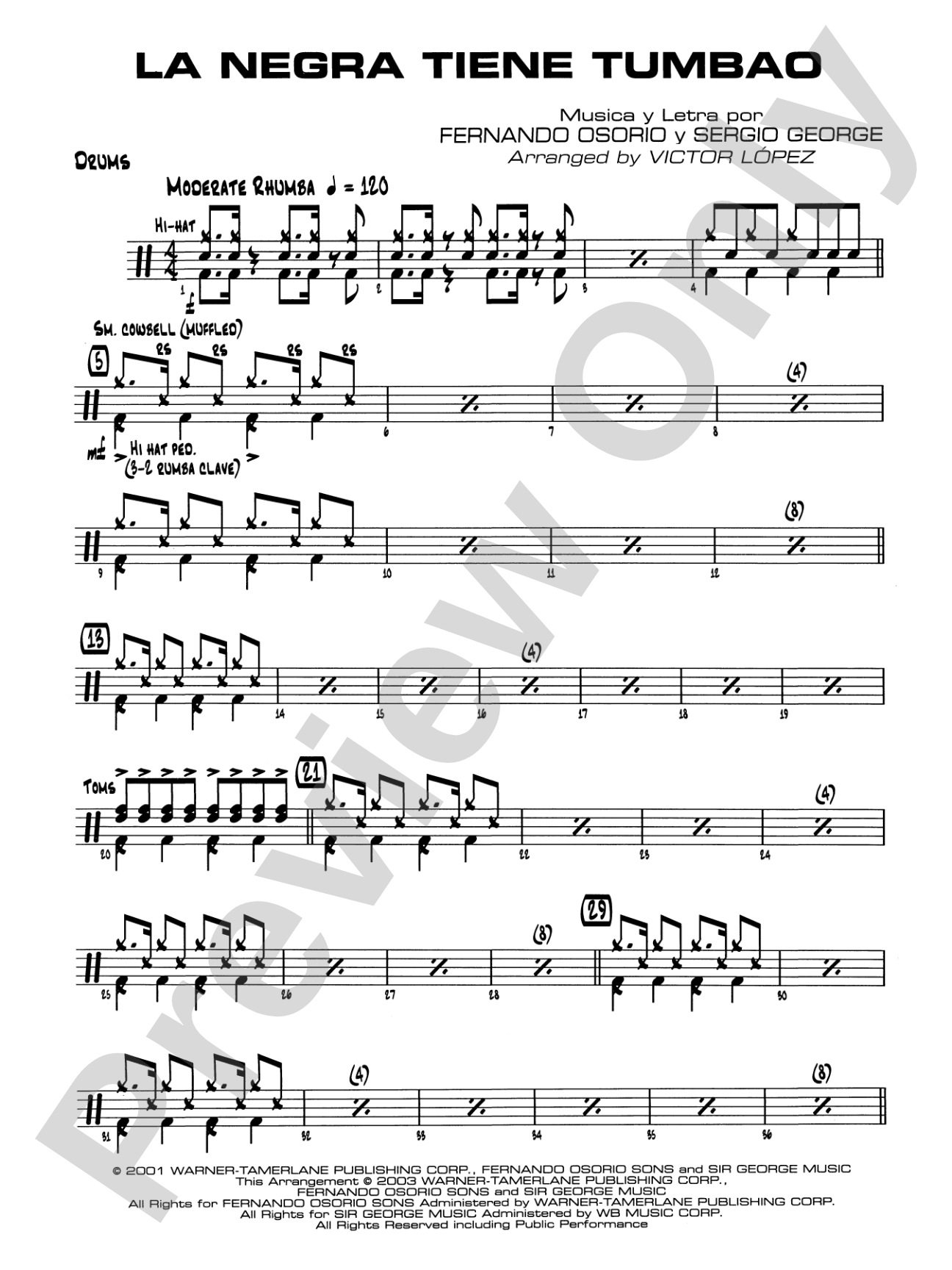 La Negra Tiene Tumbao: Drums