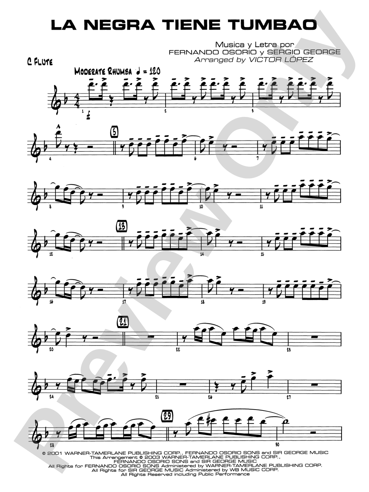 La Negra Tiene Tumbao: Flute