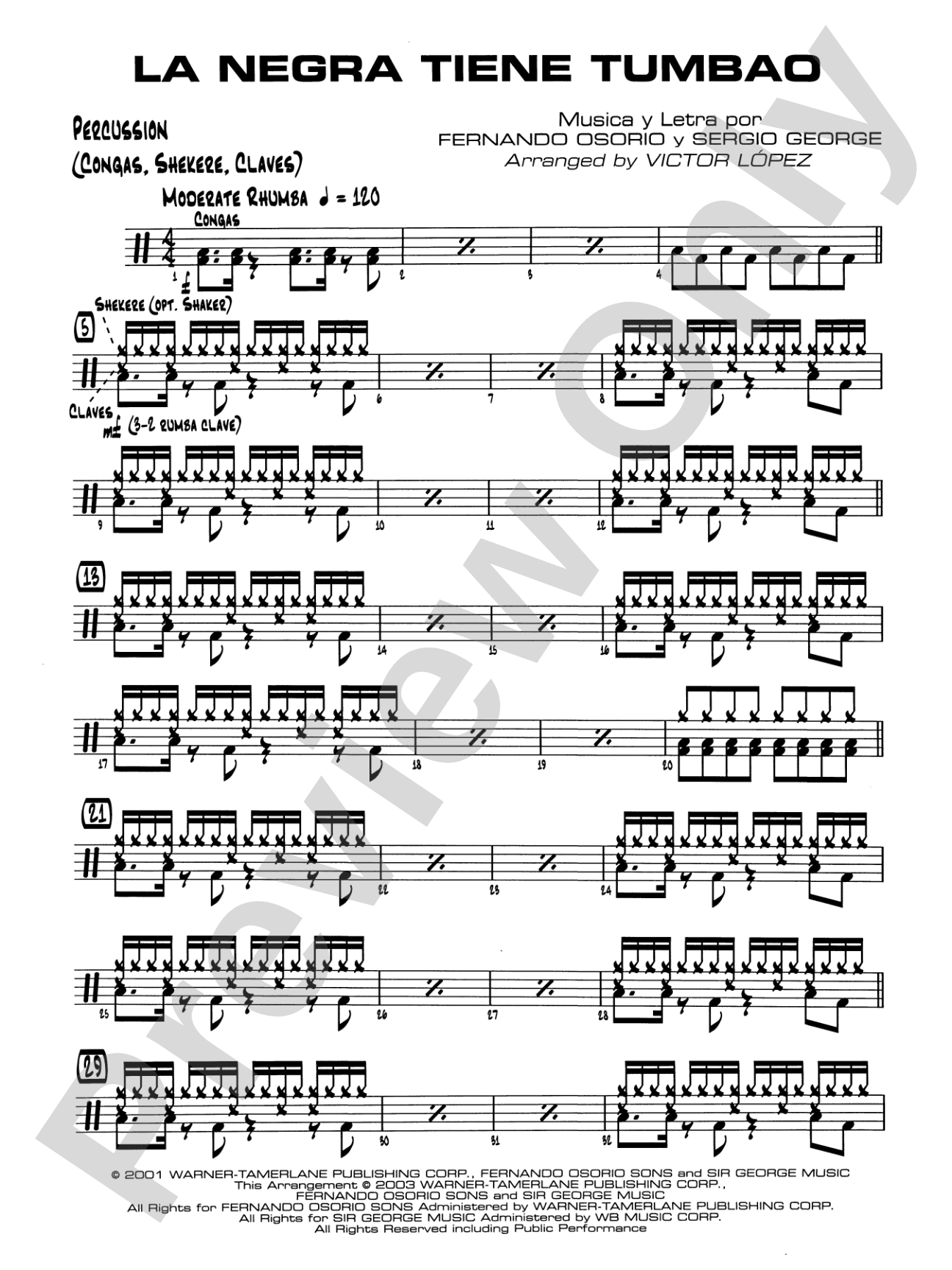 La Negra Tiene Tumbao: 1st Percussion