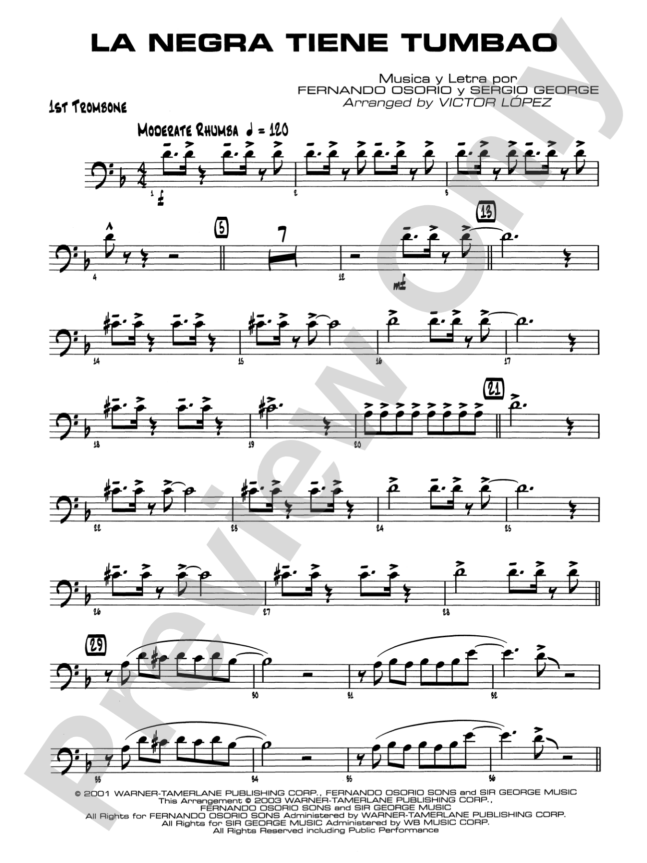 La Negra Tiene Tumbao: 1st Trombone