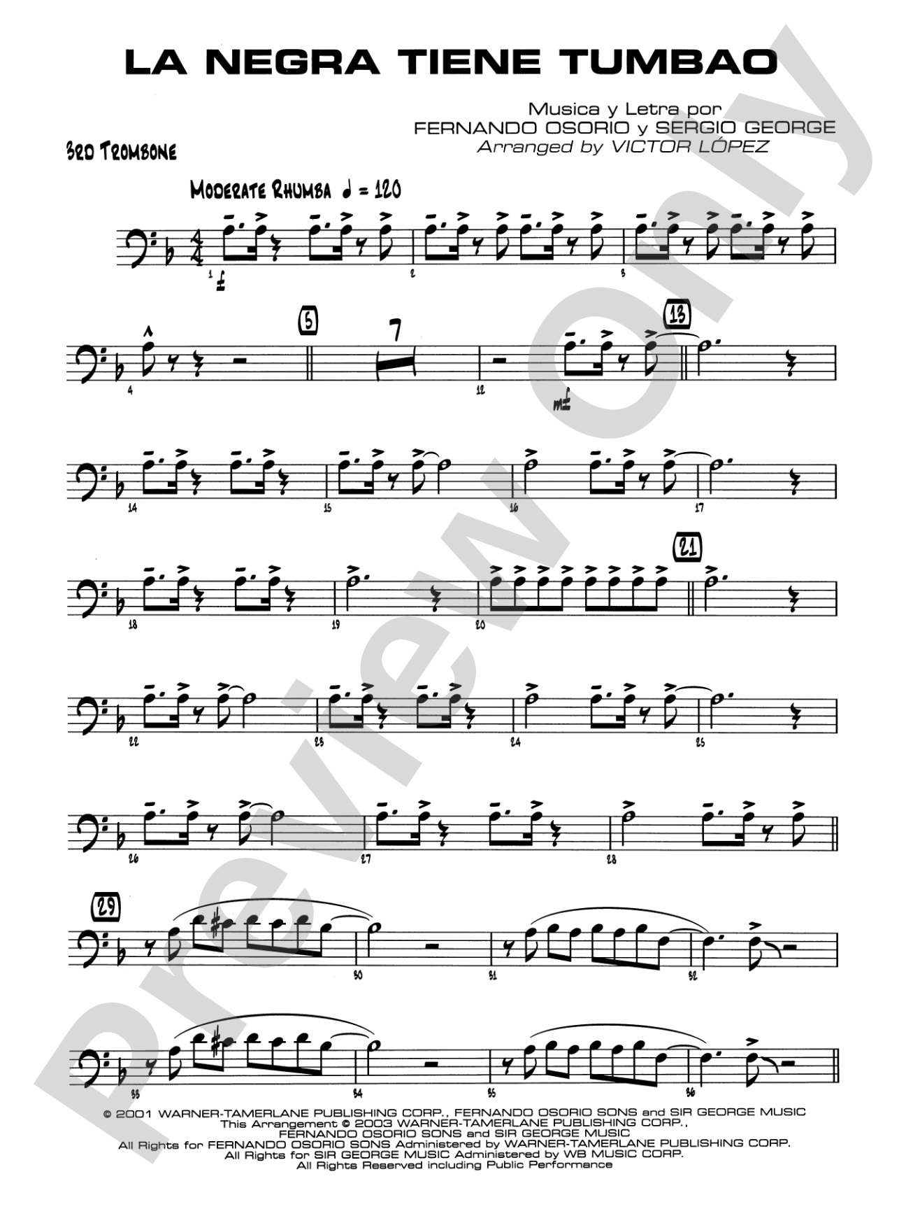 La Negra Tiene Tumbao: 3rd Trombone