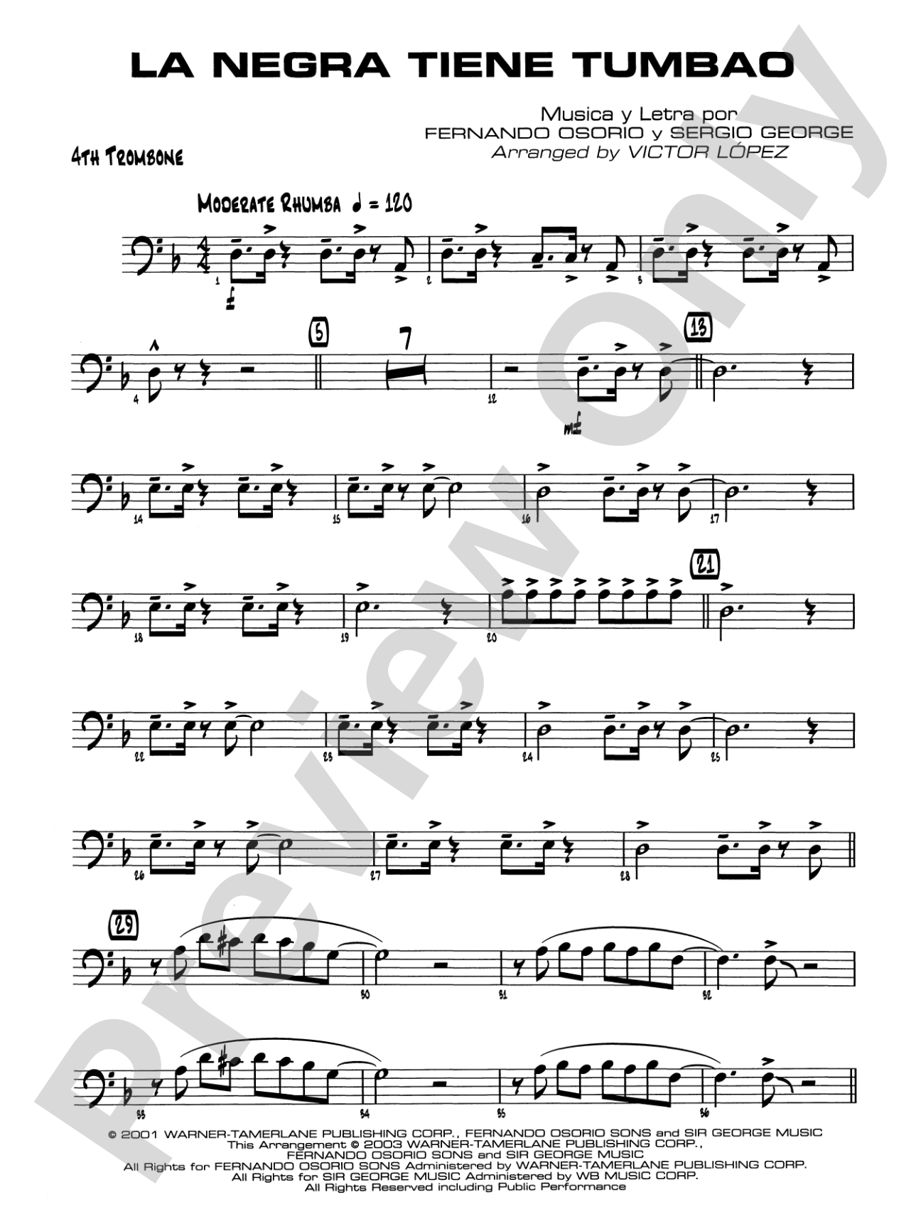 La Negra Tiene Tumbao: 4th Trombone