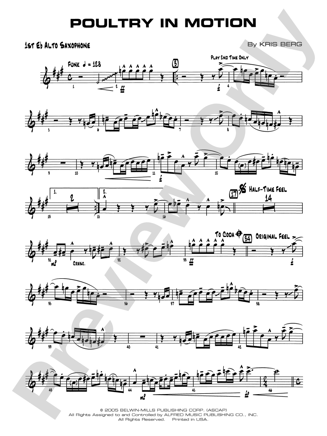 Poultry in Motion: E-flat Alto Saxophone