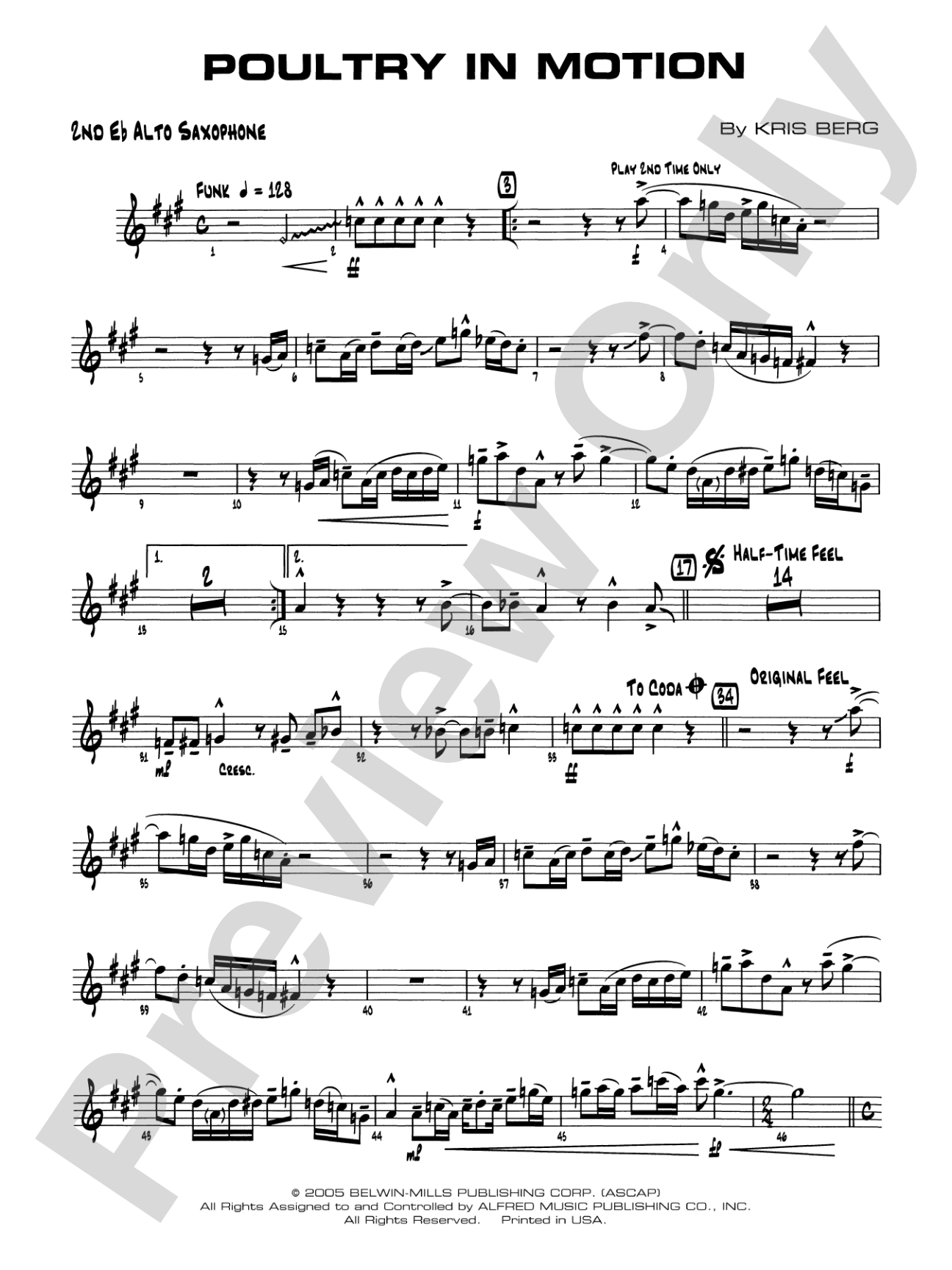 Poultry in Motion: 2nd E-flat Alto Saxophone