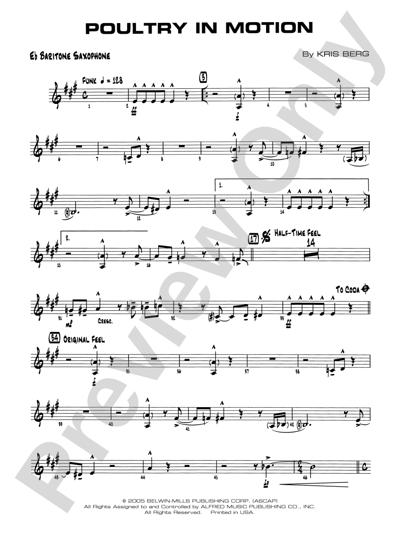 Poultry in Motion: E-flat Baritone Saxophone