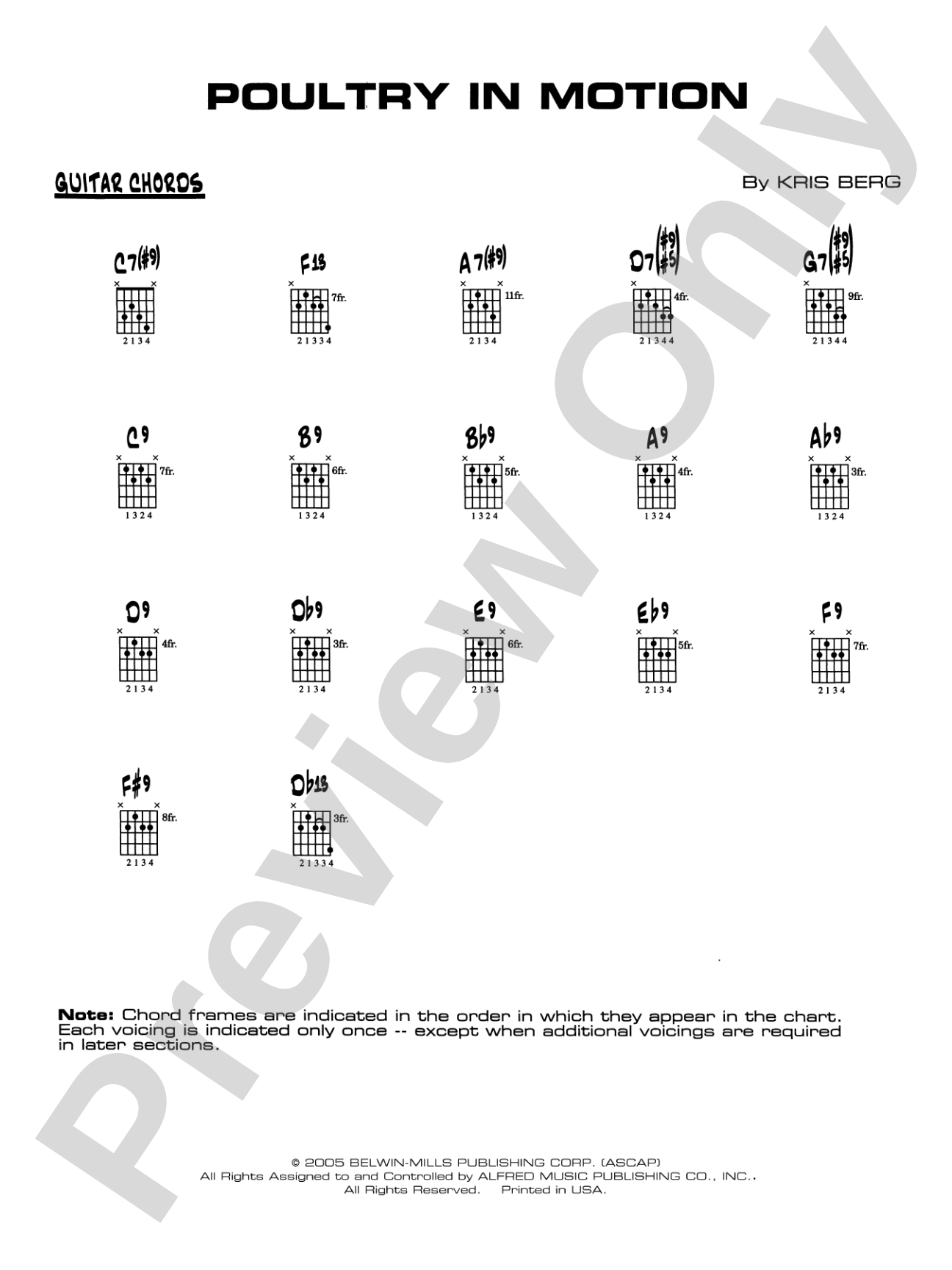 Poultry in Motion: Guitar Chords