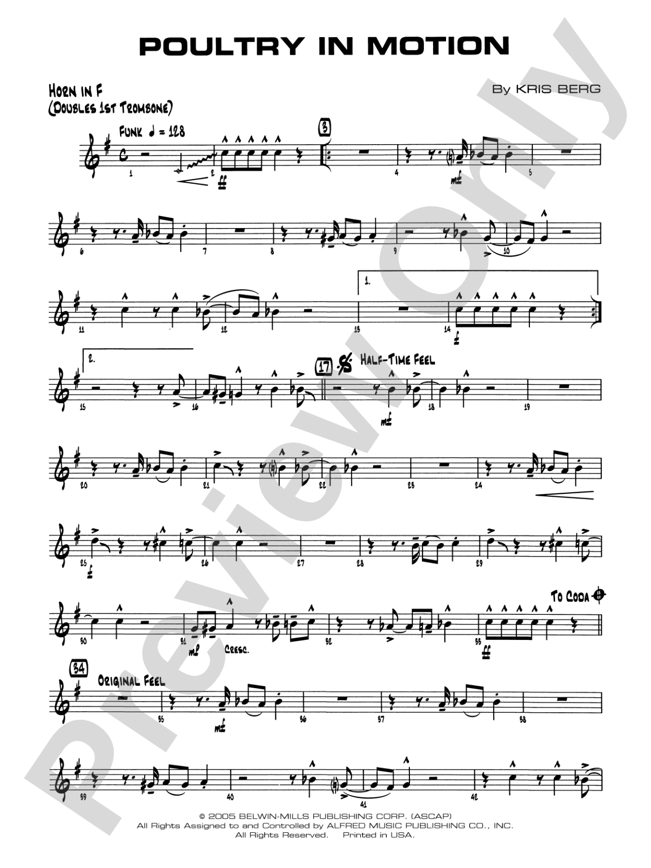 Poultry in Motion: 1st F Horn