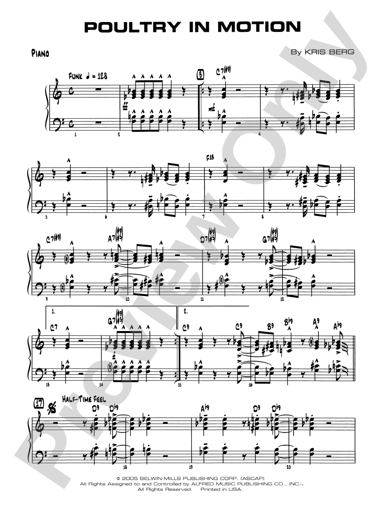 Poultry in Motion: Piano Accompaniment